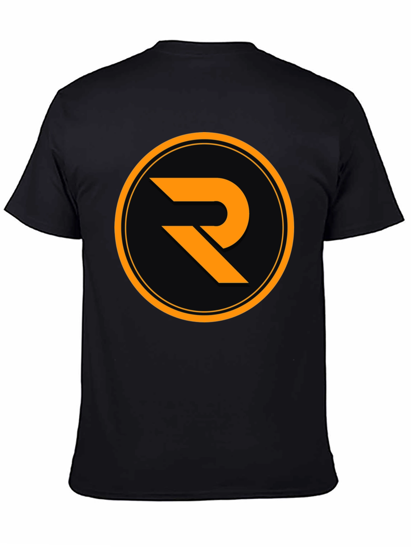 Black T-Shirt with Orange R Logo