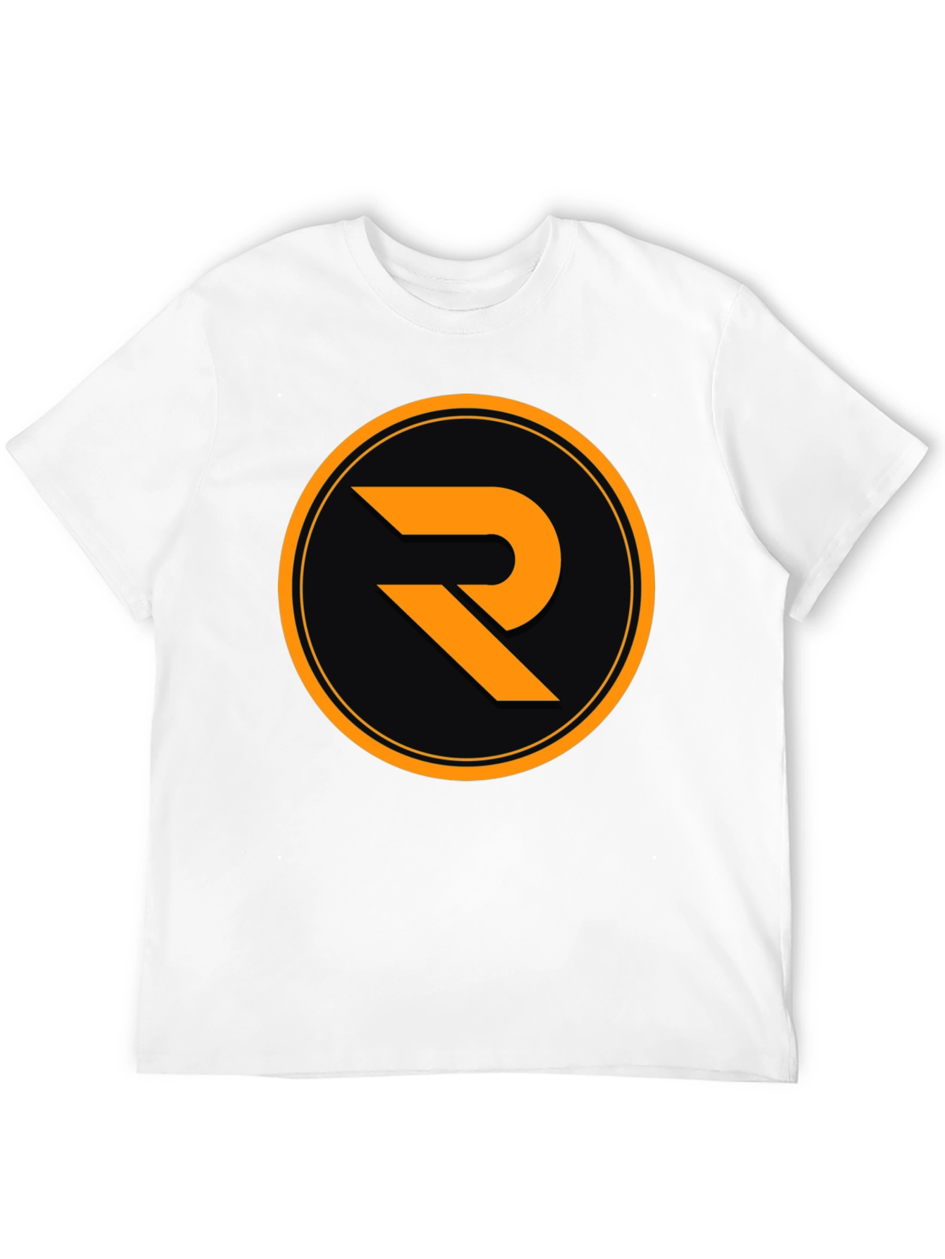 Black T-Shirt with Orange R Logo