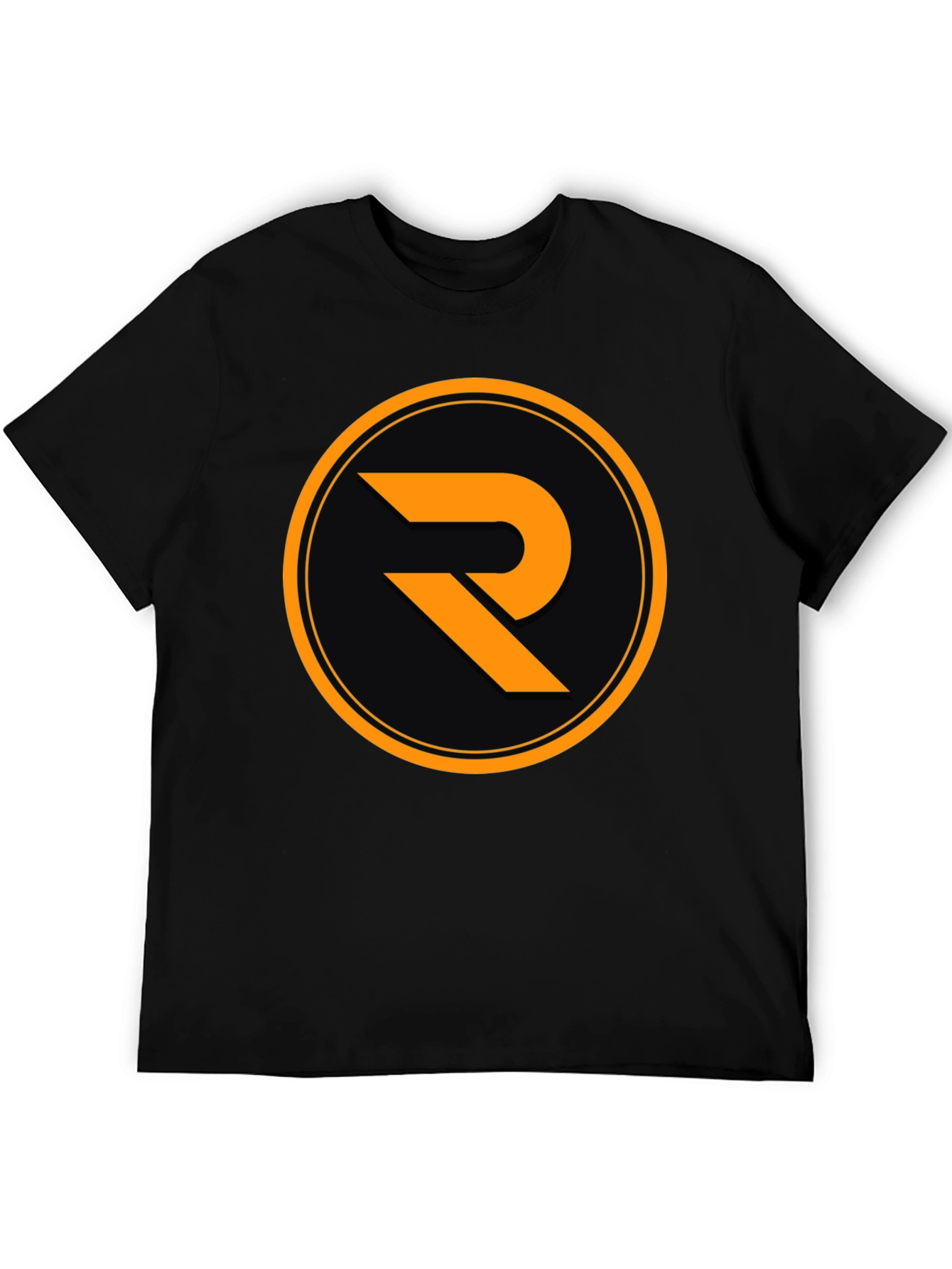 Black T-Shirt with Orange R Logo