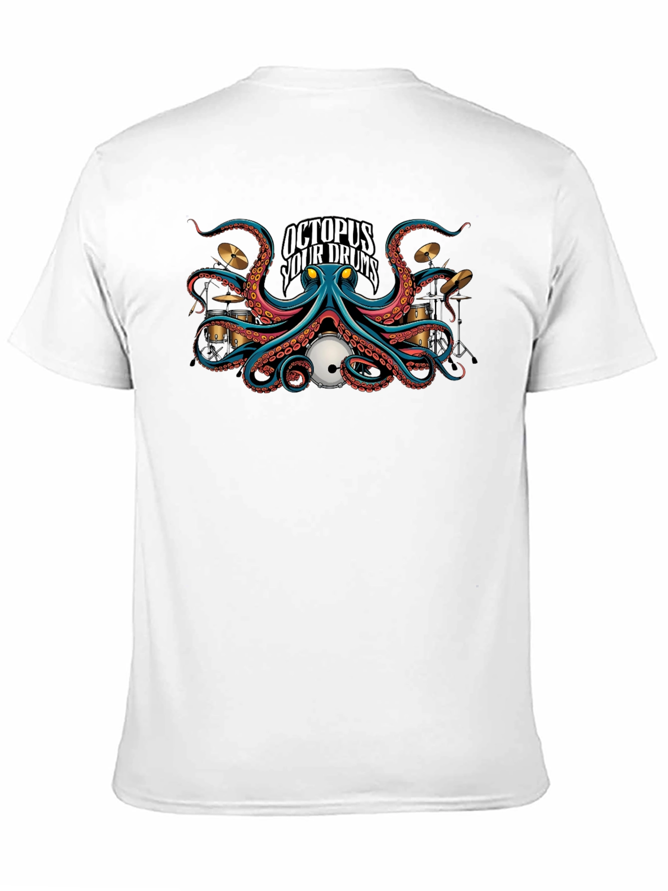 Octopus Your Drums Graphic Black T-Shirt
