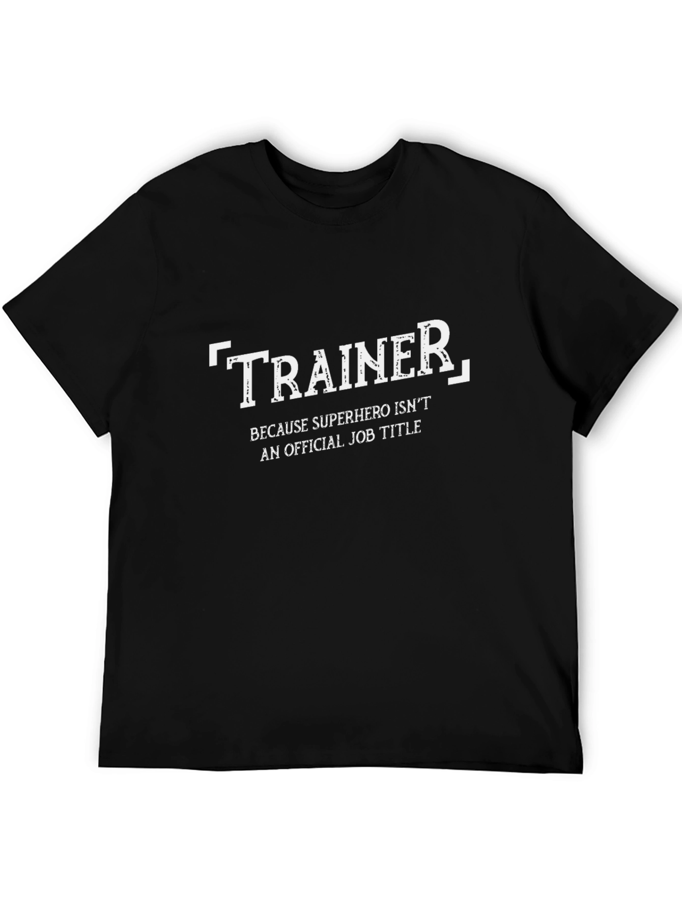 Trainer Superhero Job Title Graphic Black T-Shirt