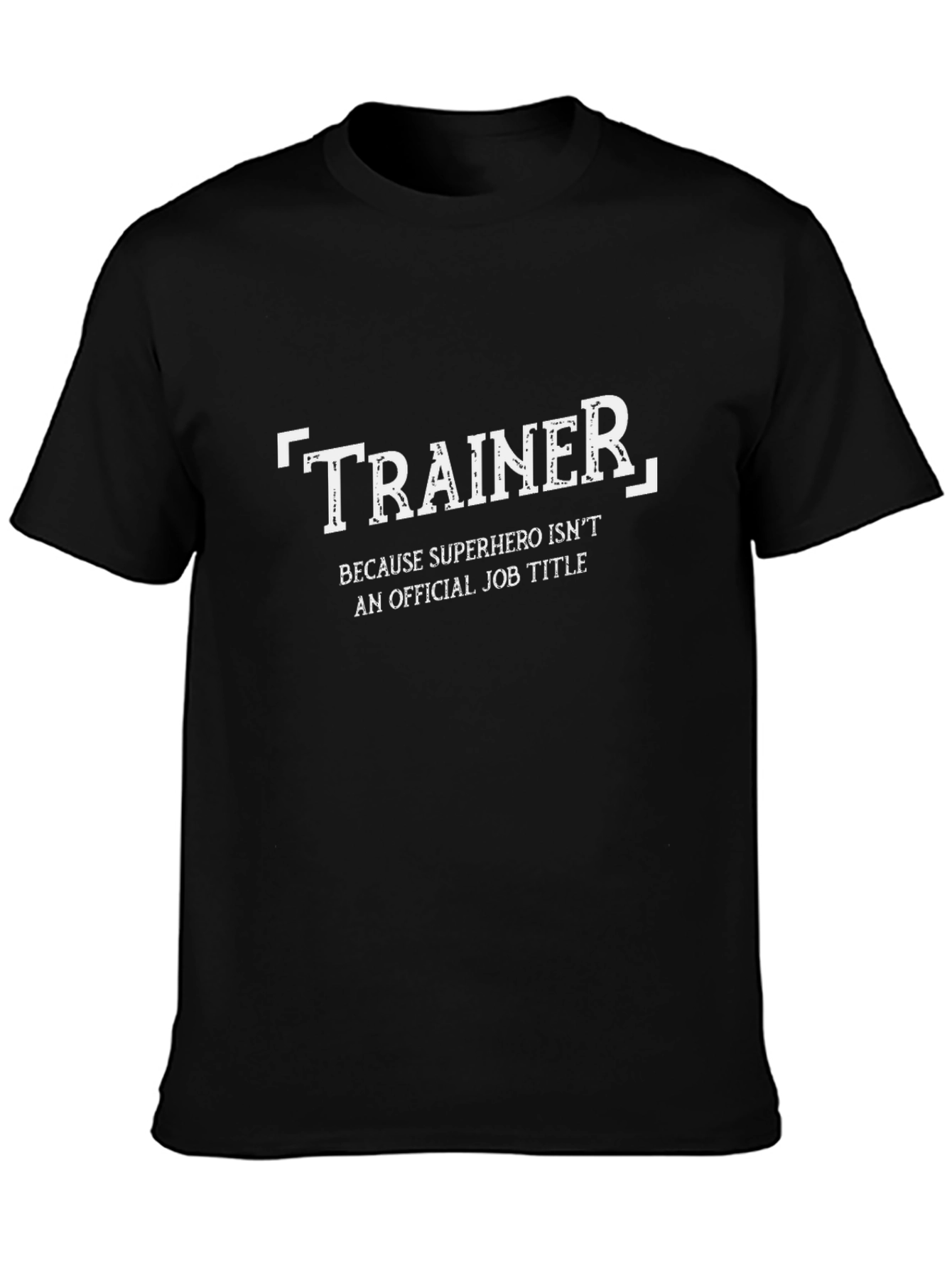 Trainer Superhero Job Title Graphic Black T-Shirt