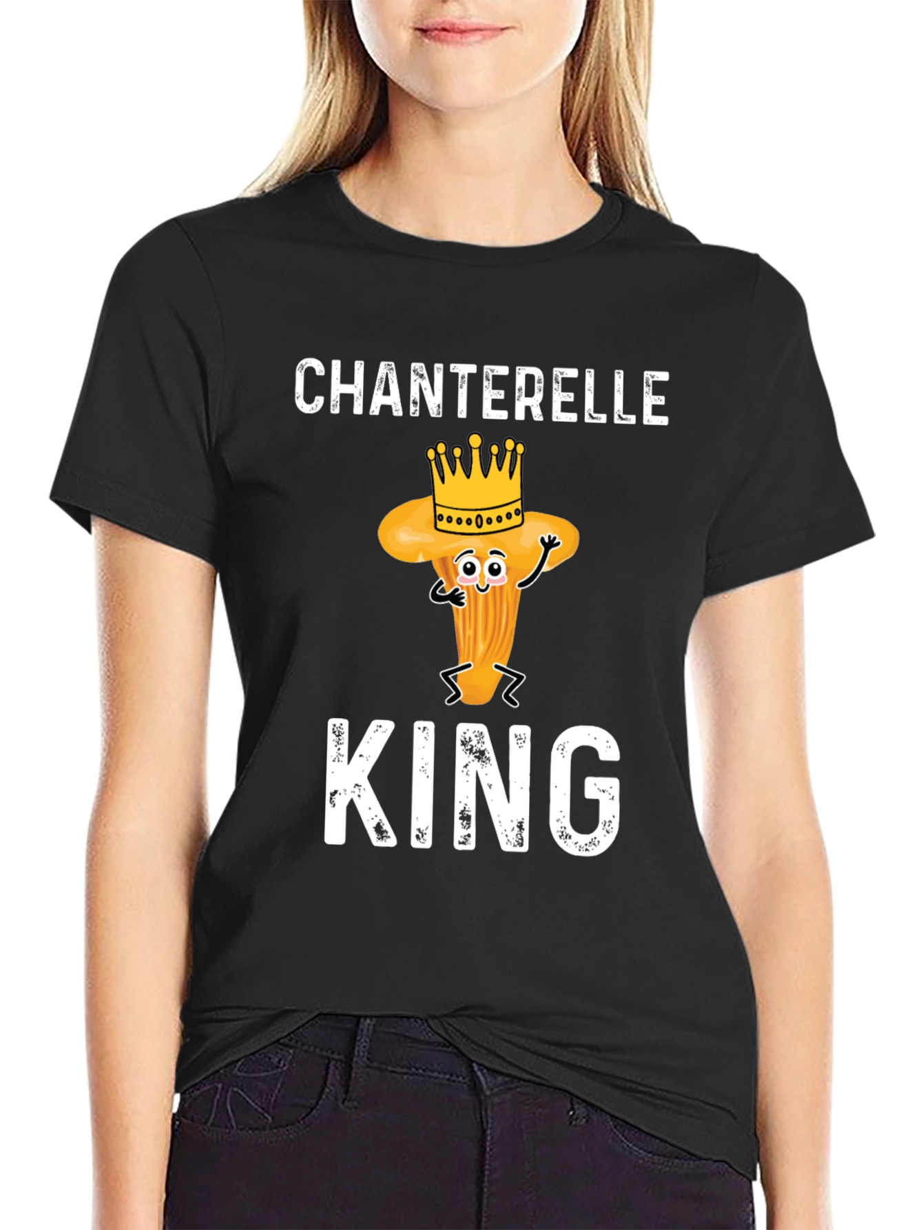 Chanterelle King Graphic Tee - Fun Mushroom Lovers Shirt