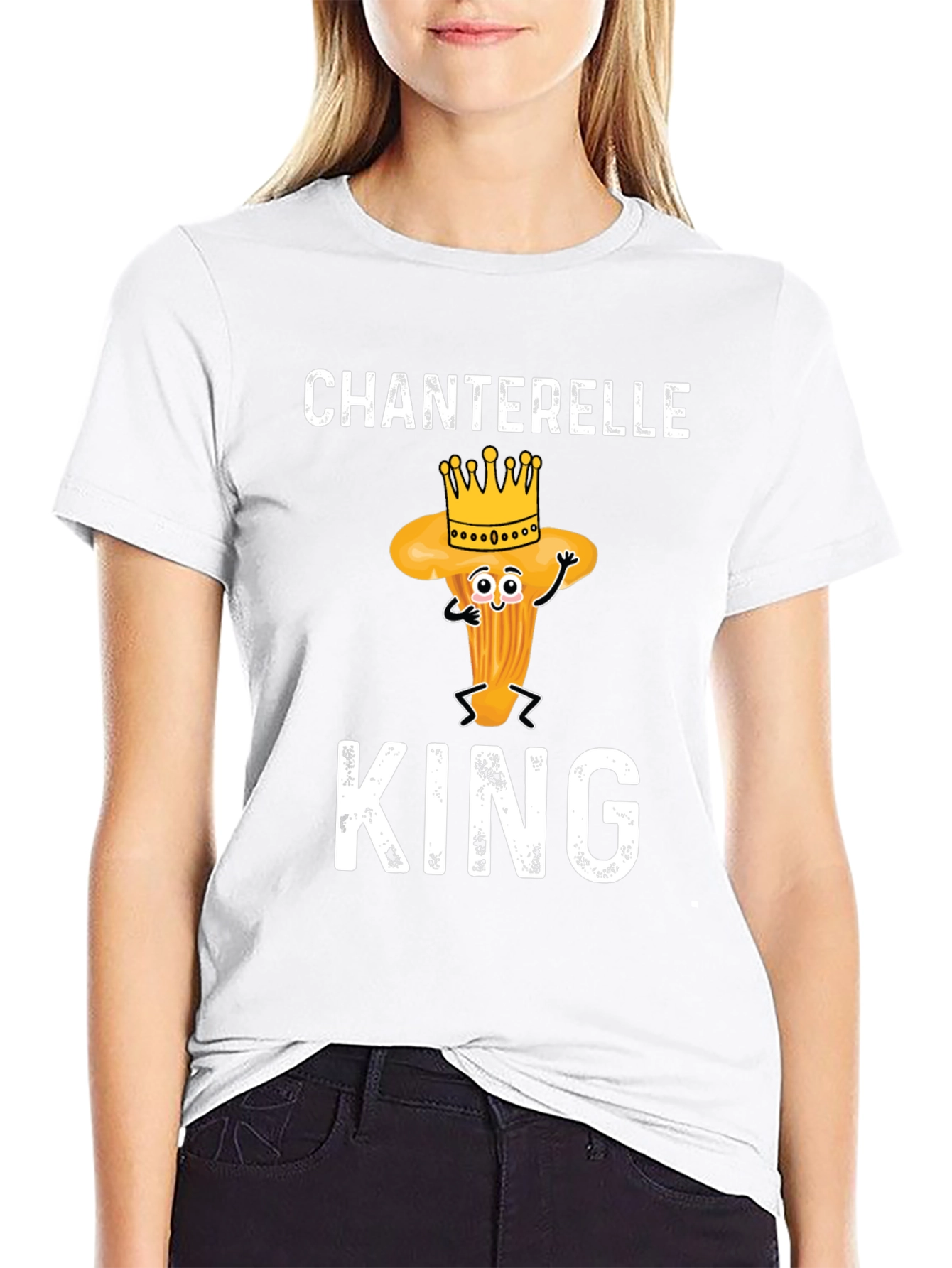 Chanterelle King Graphic Tee - Fun Mushroom Lovers Shirt