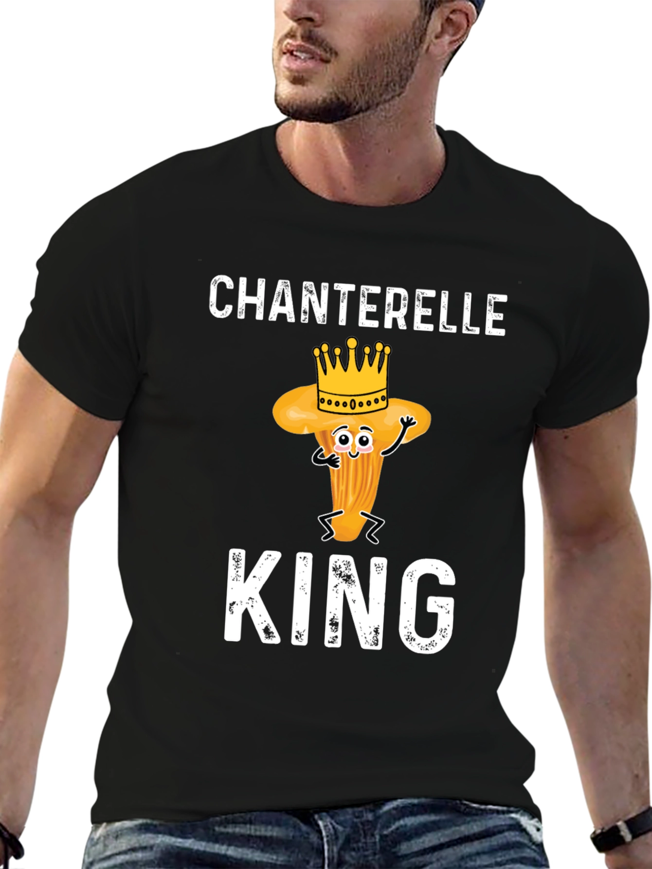 Chanterelle King Graphic Tee - Fun Mushroom Lovers Shirt