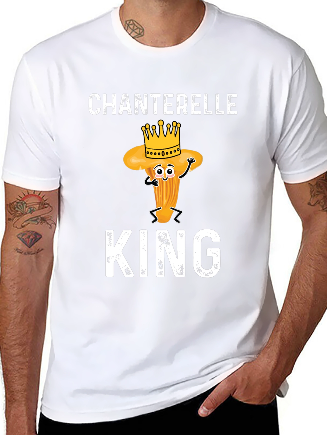 Chanterelle King Graphic Tee - Fun Mushroom Lovers Shirt