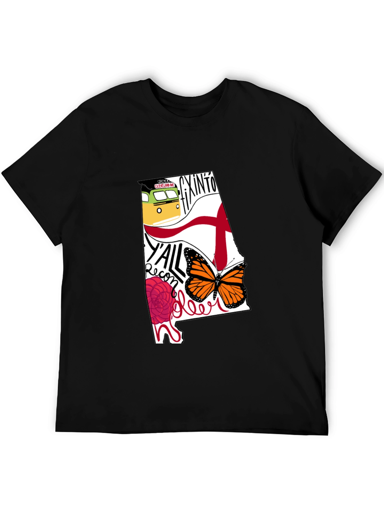 Alabama State Pride Graphic Tee - Mens Black T-Shirt