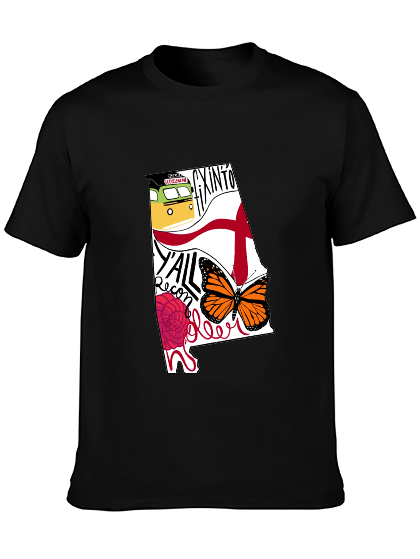 Alabama State Pride Graphic Tee - Mens Black T-Shirt