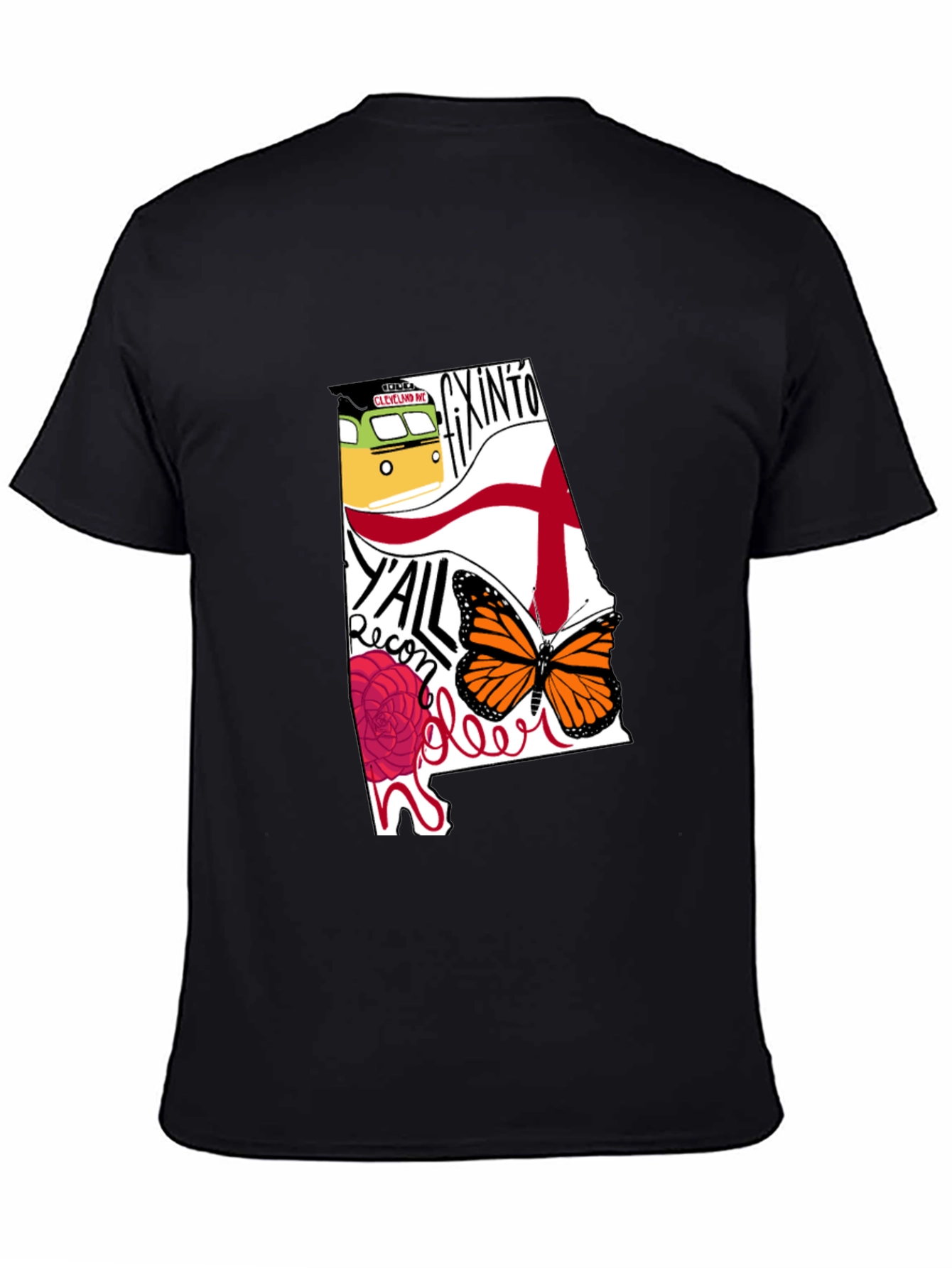 Alabama State Pride Graphic Tee - Mens Black T-Shirt