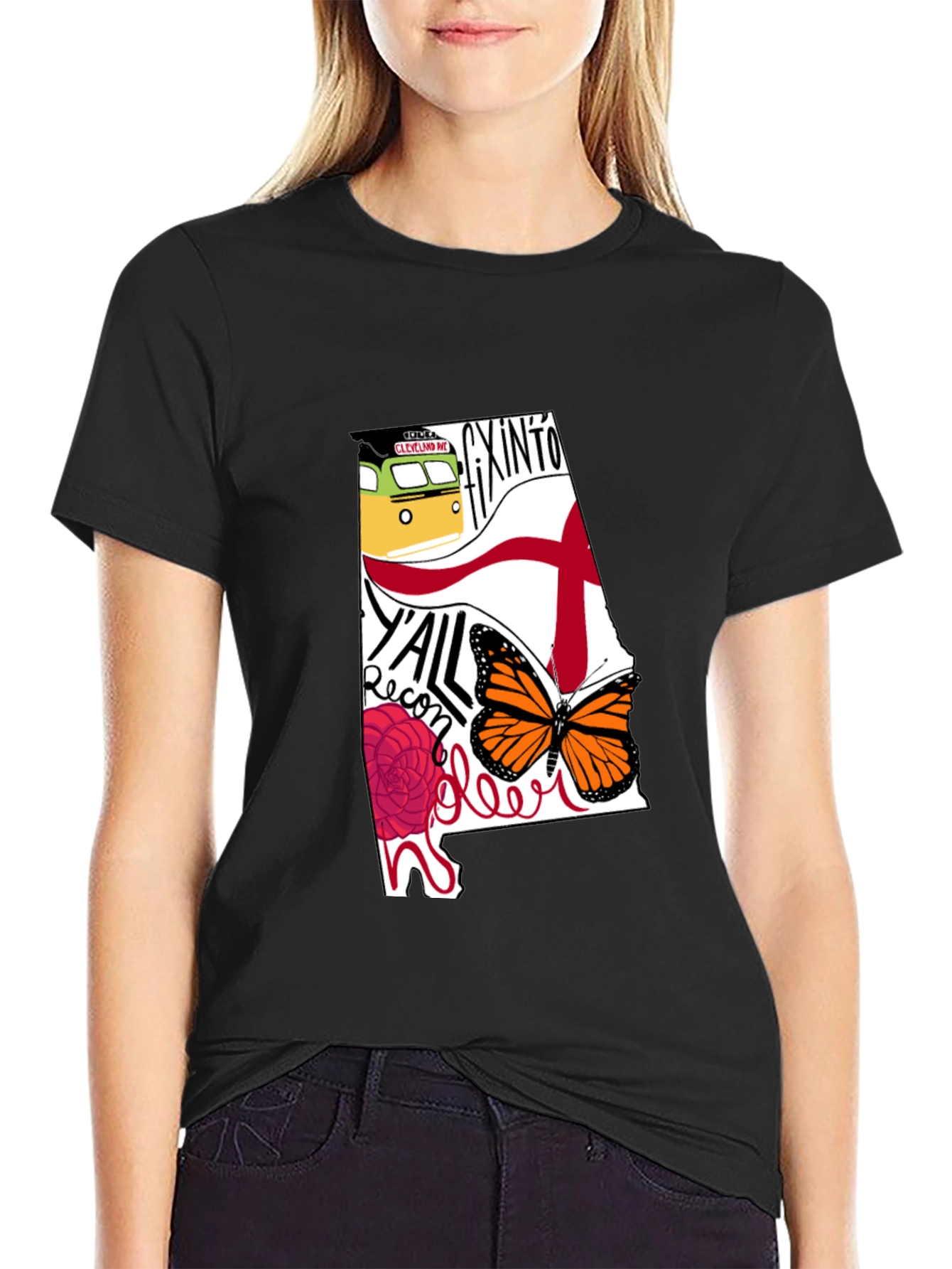 Alabama State Pride Graphic Tee - Mens Black T-Shirt