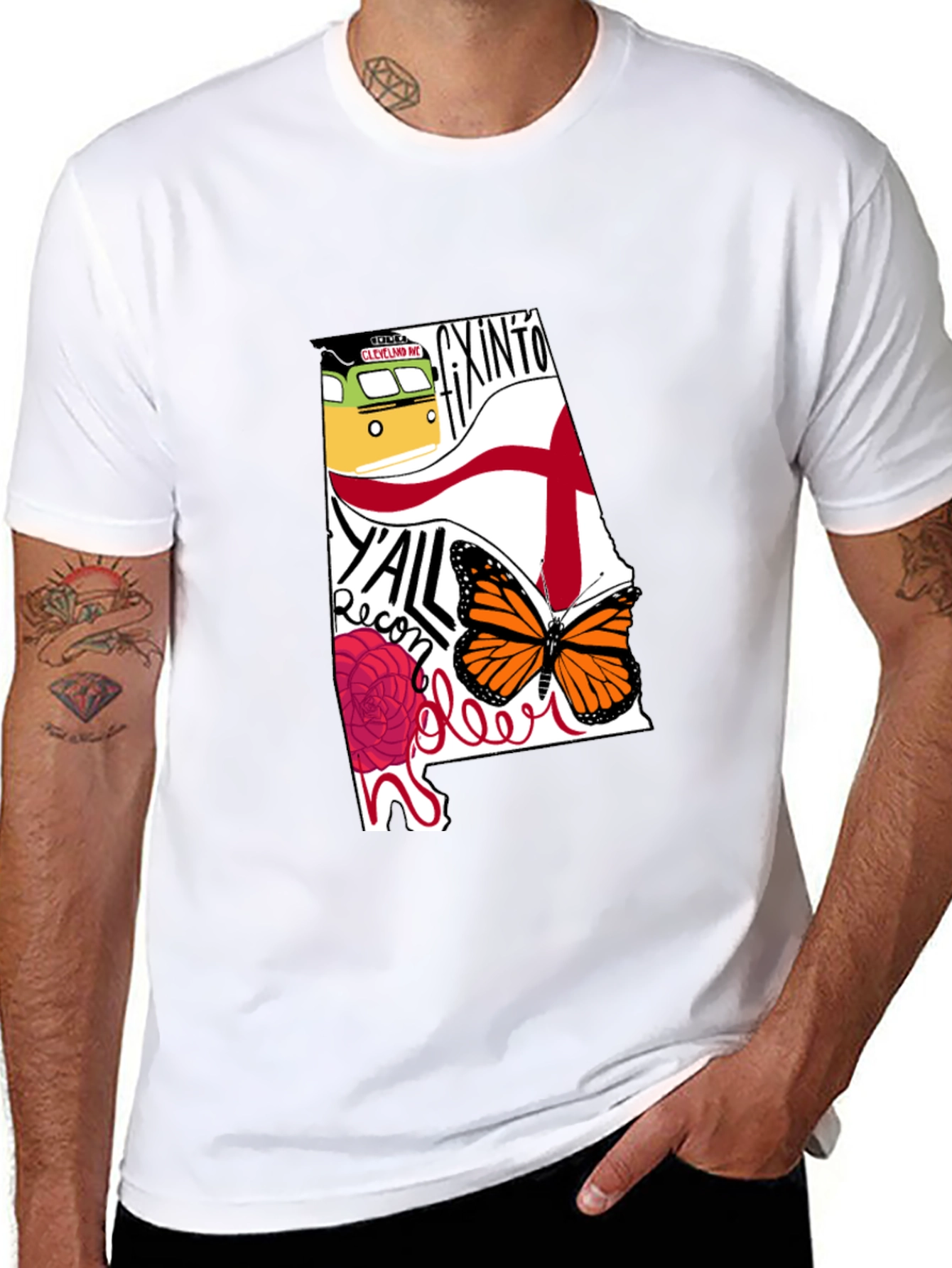 Alabama State Pride Graphic Tee - Mens Black T-Shirt