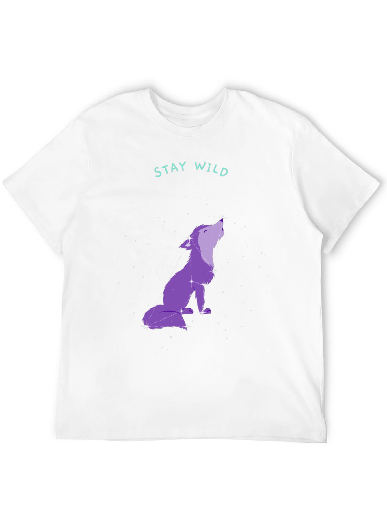 Stay Wild Wolf Constellation Graphic Tee - Black