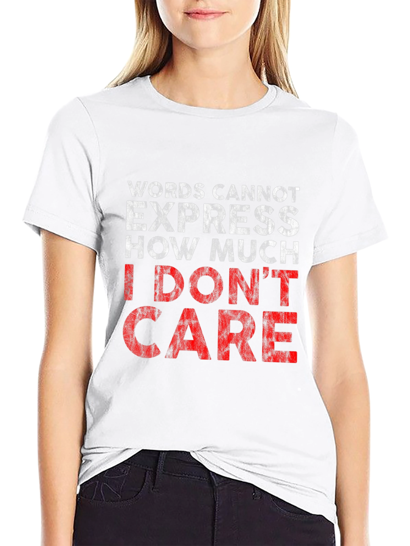 I Dont Care Graphic Tee - Black
