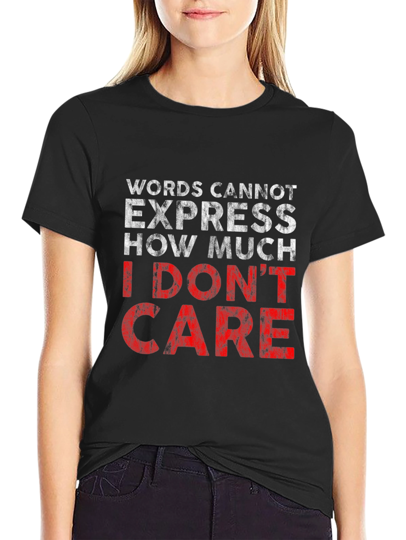 I Dont Care Graphic Tee - Black