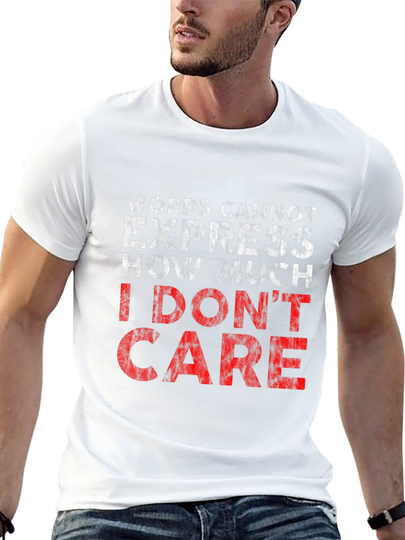 I Dont Care Graphic Tee - Black