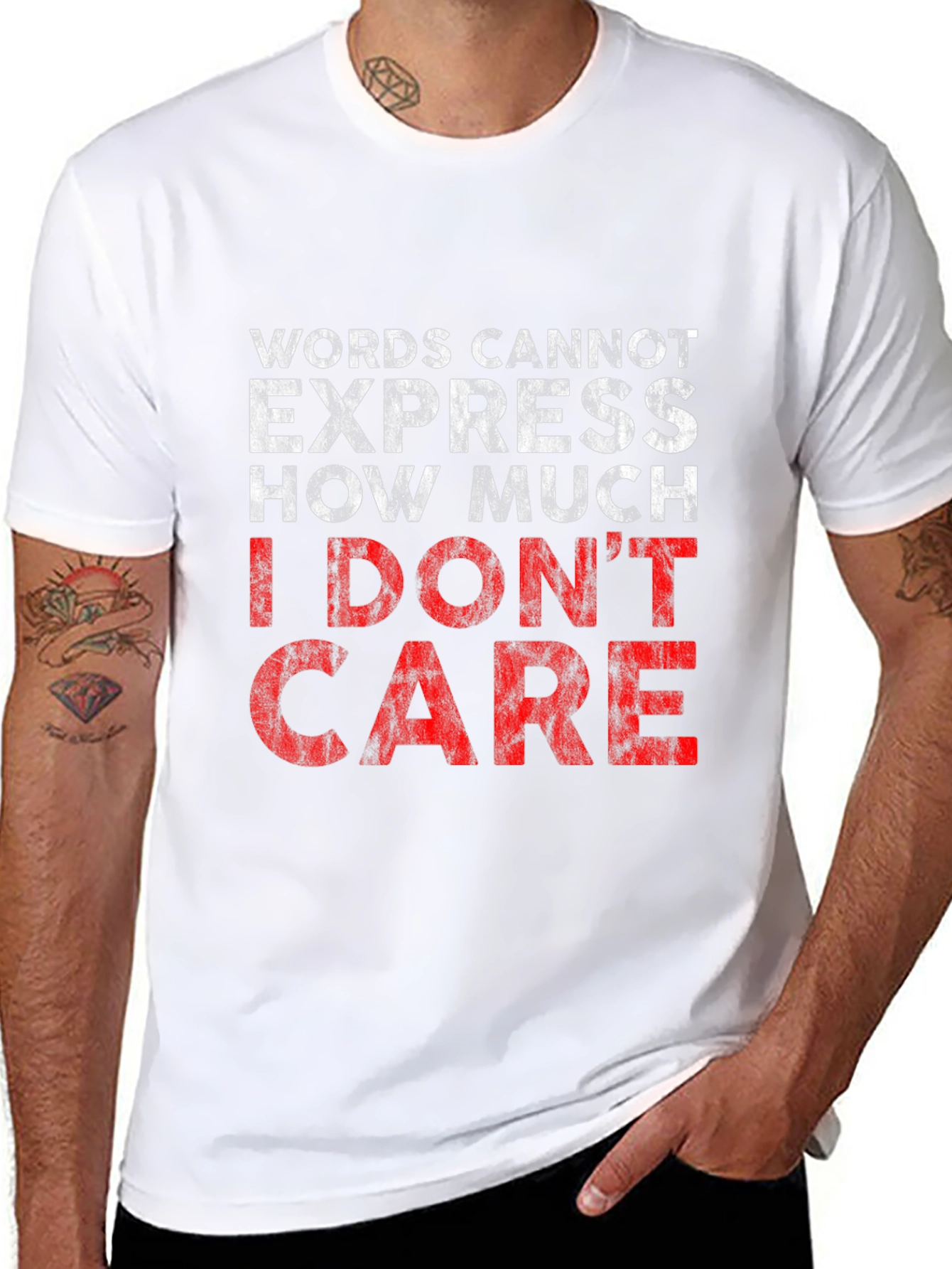 I Dont Care Graphic Tee - Black