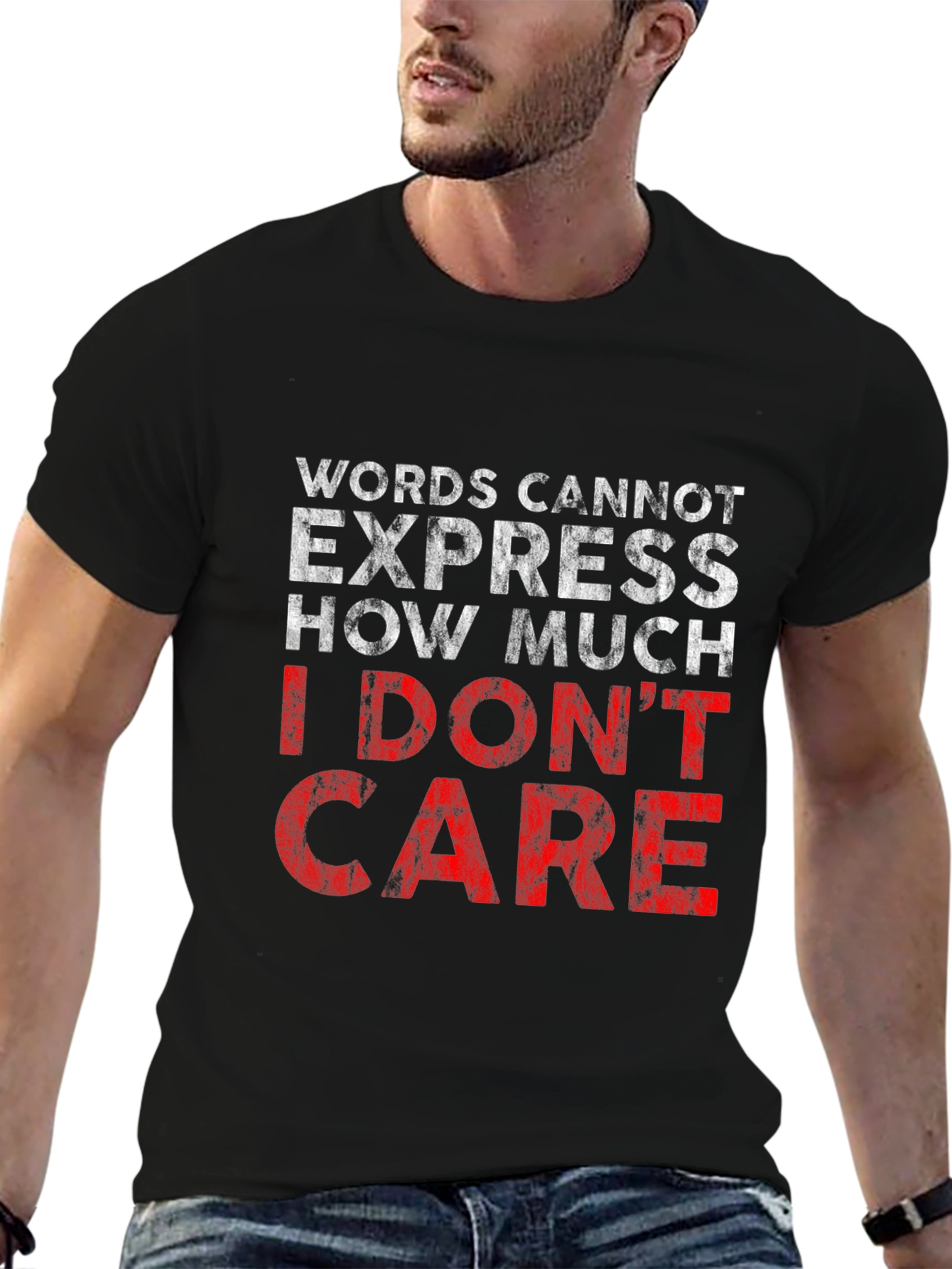 I Dont Care Graphic Tee - Black