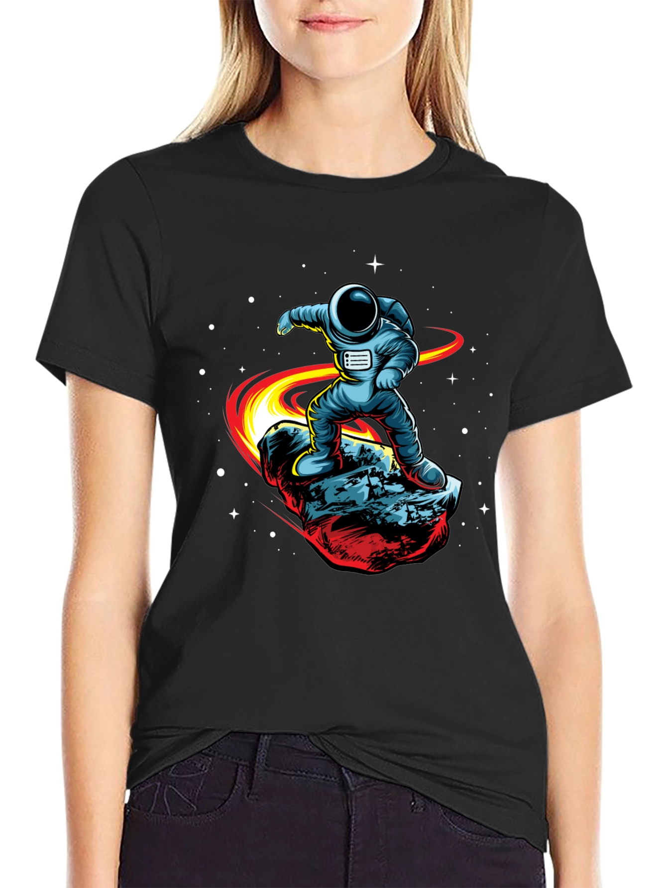 Astronaut Surfing T-Shirt - Cosmic Rider
