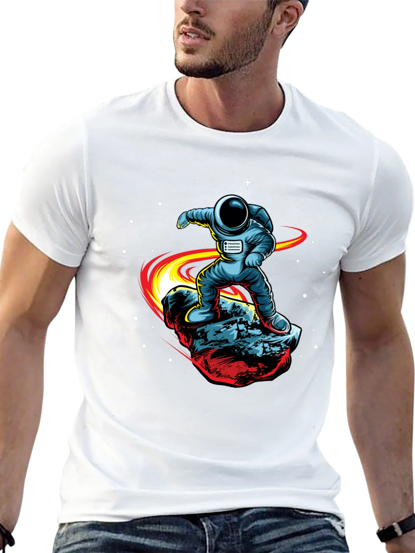 Astronaut Surfing T-Shirt - Cosmic Rider