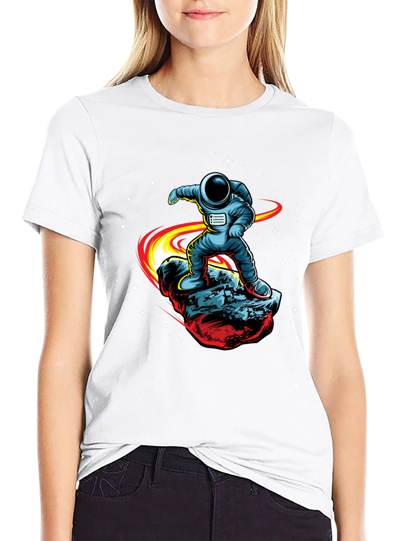 Astronaut Surfing T-Shirt - Cosmic Rider