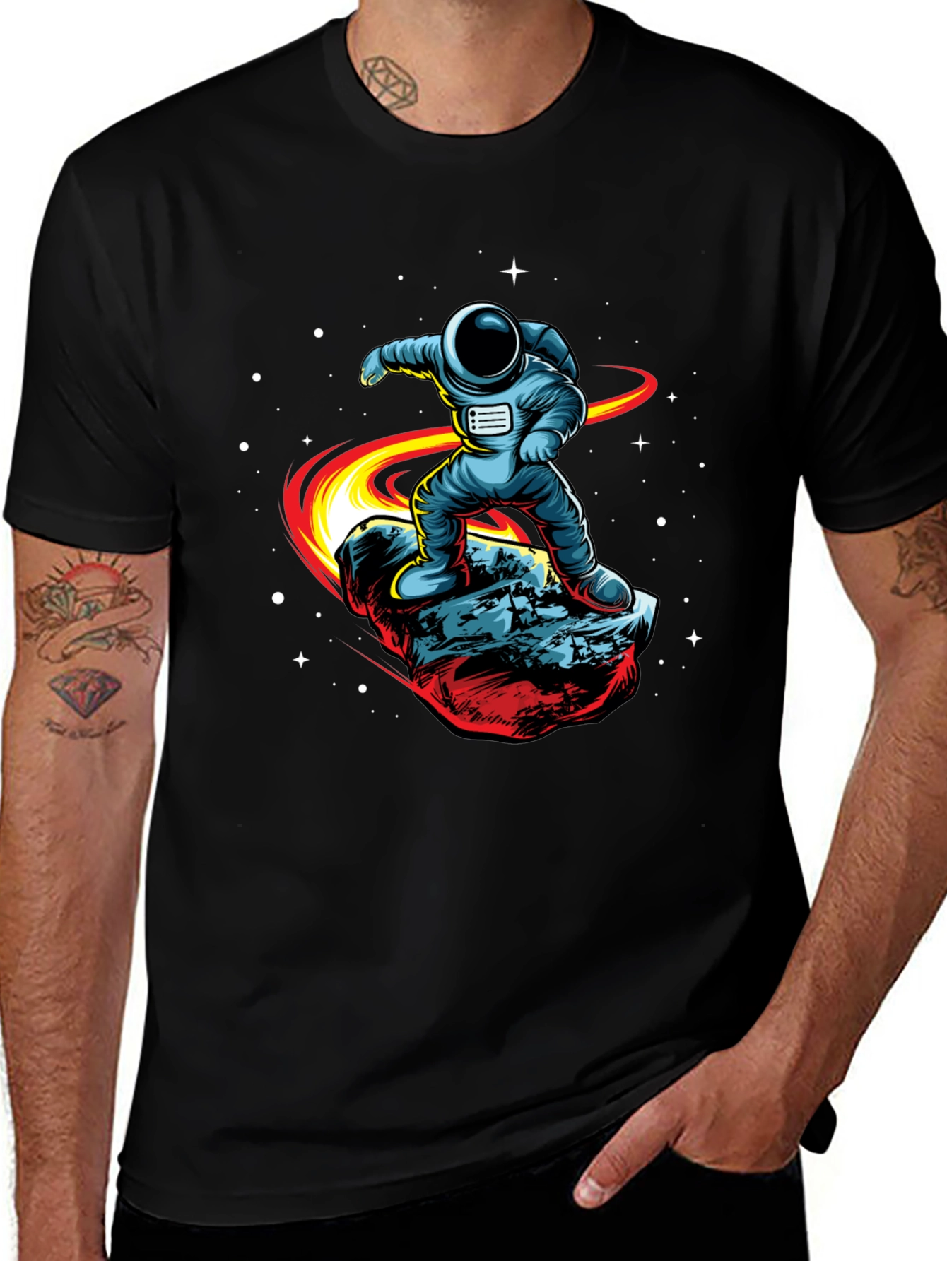 Astronaut Surfing T-Shirt - Cosmic Rider