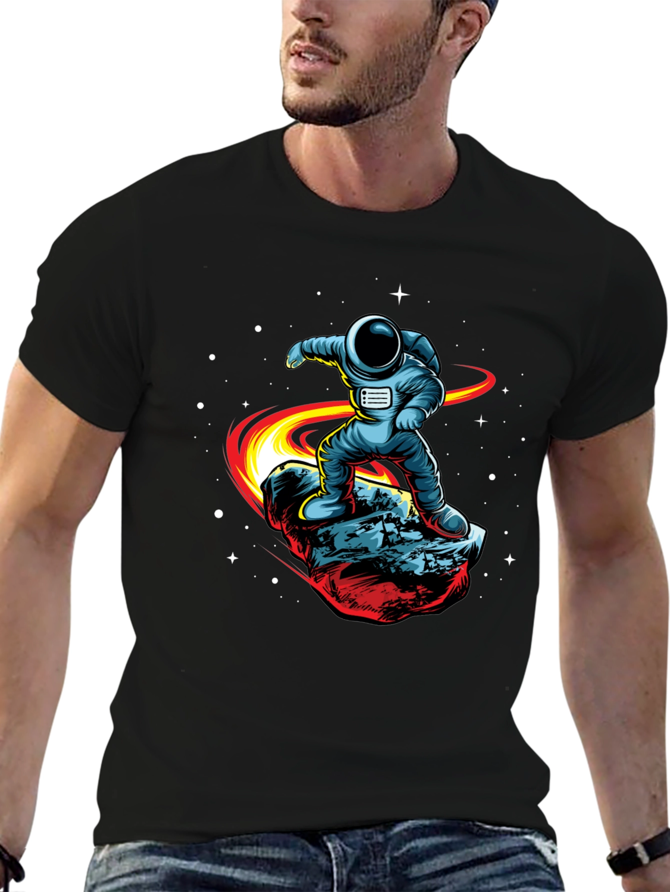 Astronaut Surfing T-Shirt - Cosmic Rider