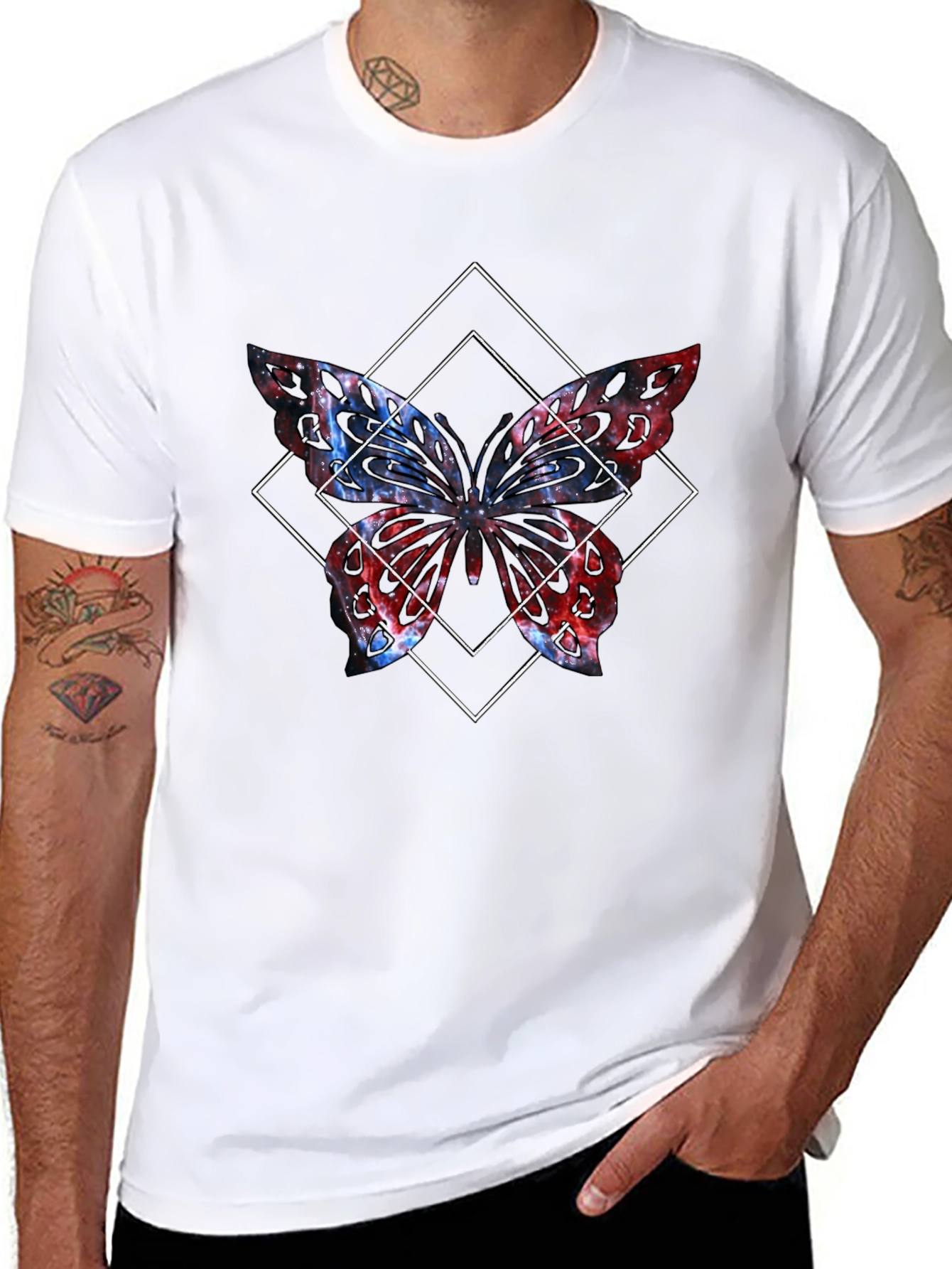 Butterfly Graphic Tee - Black Cotton Blend
