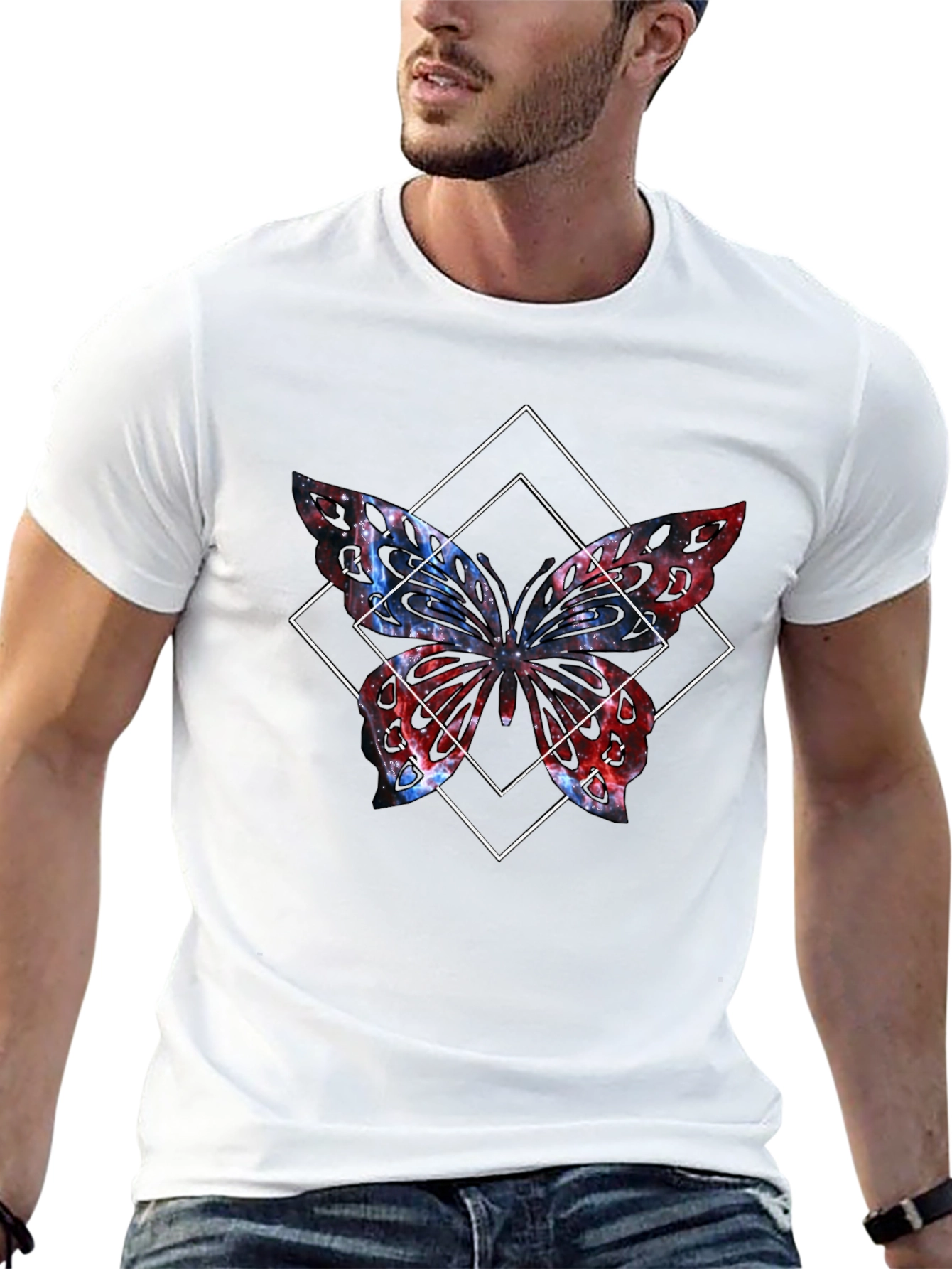 Butterfly Graphic Tee - Black Cotton Blend