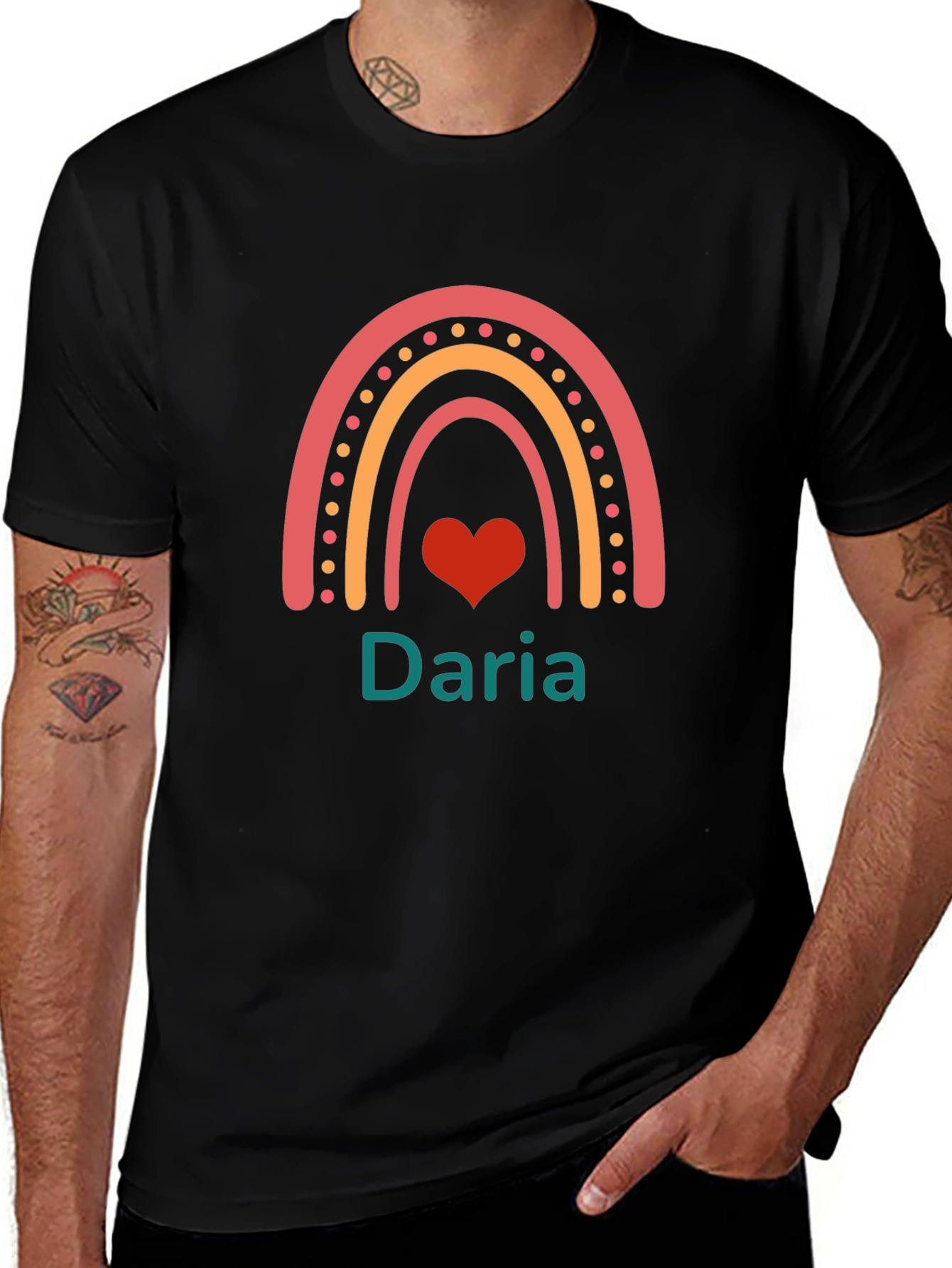 Daria Rainbow Heart Personalized T-Shirt