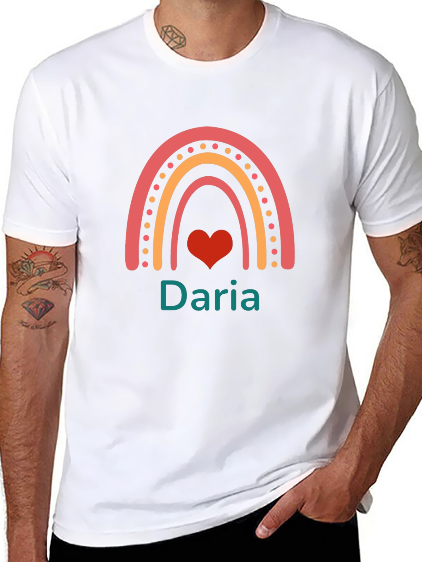 Daria Rainbow Heart Personalized T-Shirt
