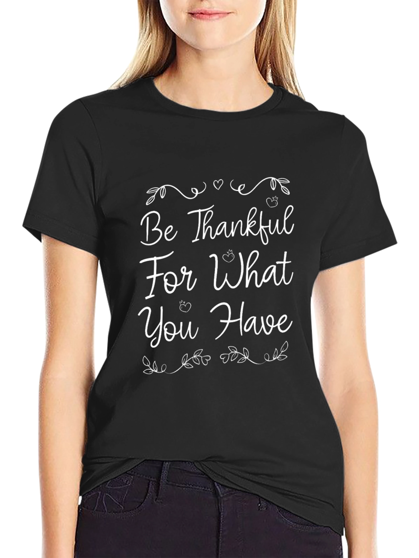 Be Thankful T-Shirt - Mens Black Graphic Tee
