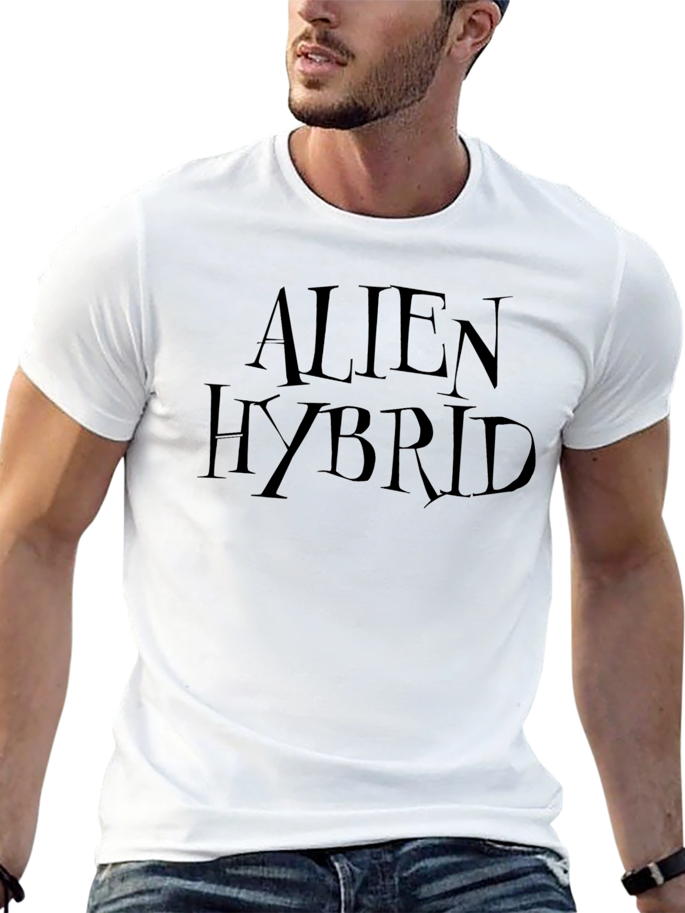 Alien Hybrid Black Graphic Tee - Soft Cotton Blend