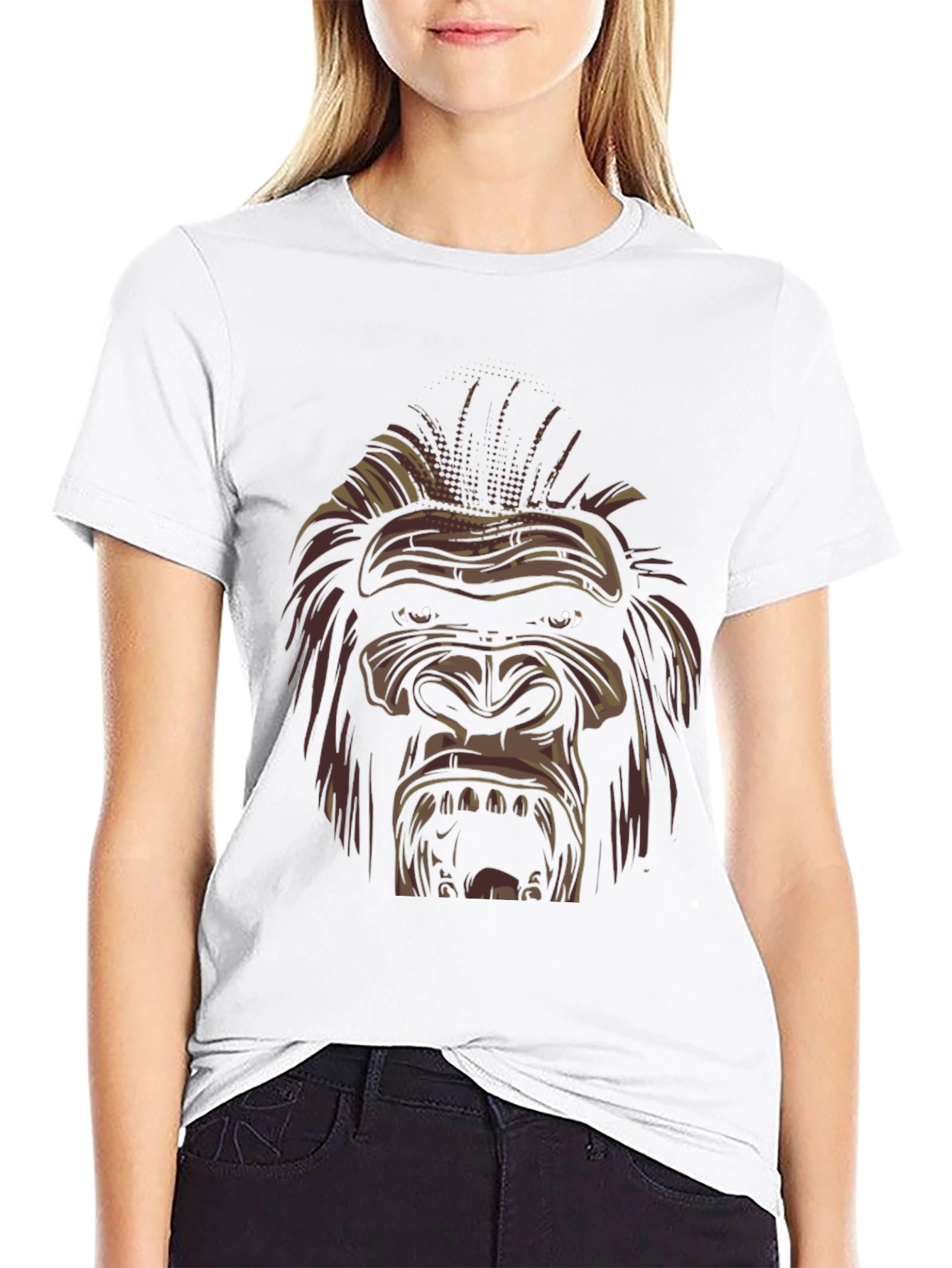 Mens Black Gorilla Graphic Tee
