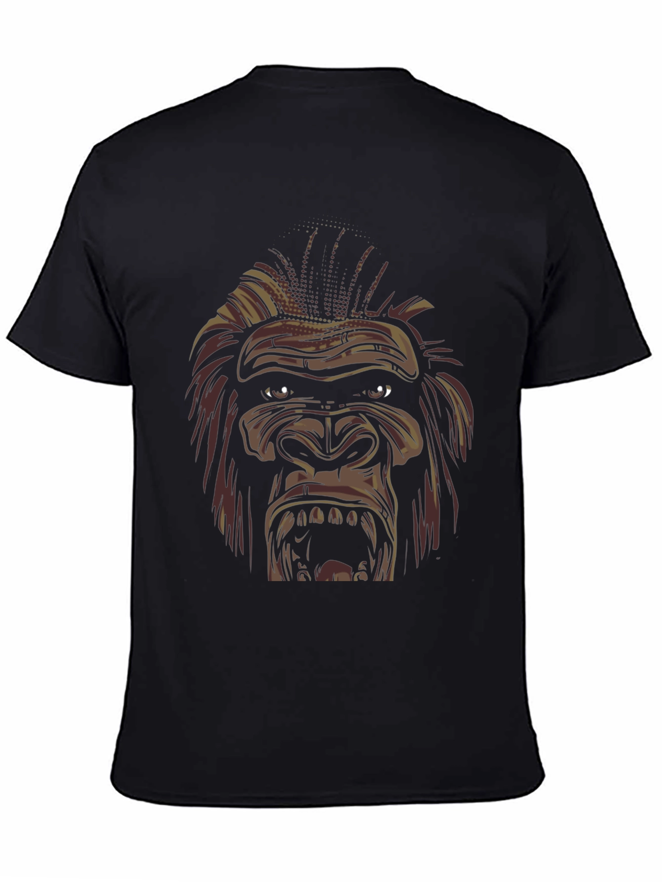 Mens Black Gorilla Graphic Tee