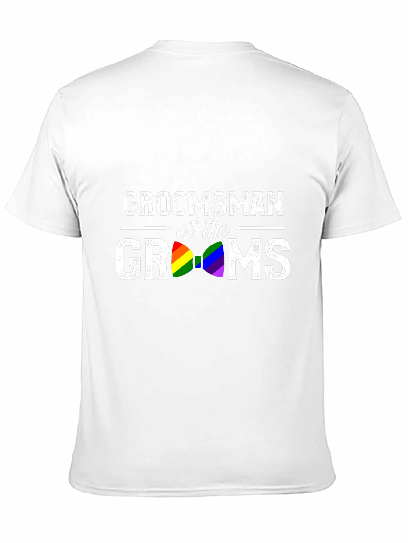 Groomsman of the Grooms Rainbow Bow Tie T-Shirt