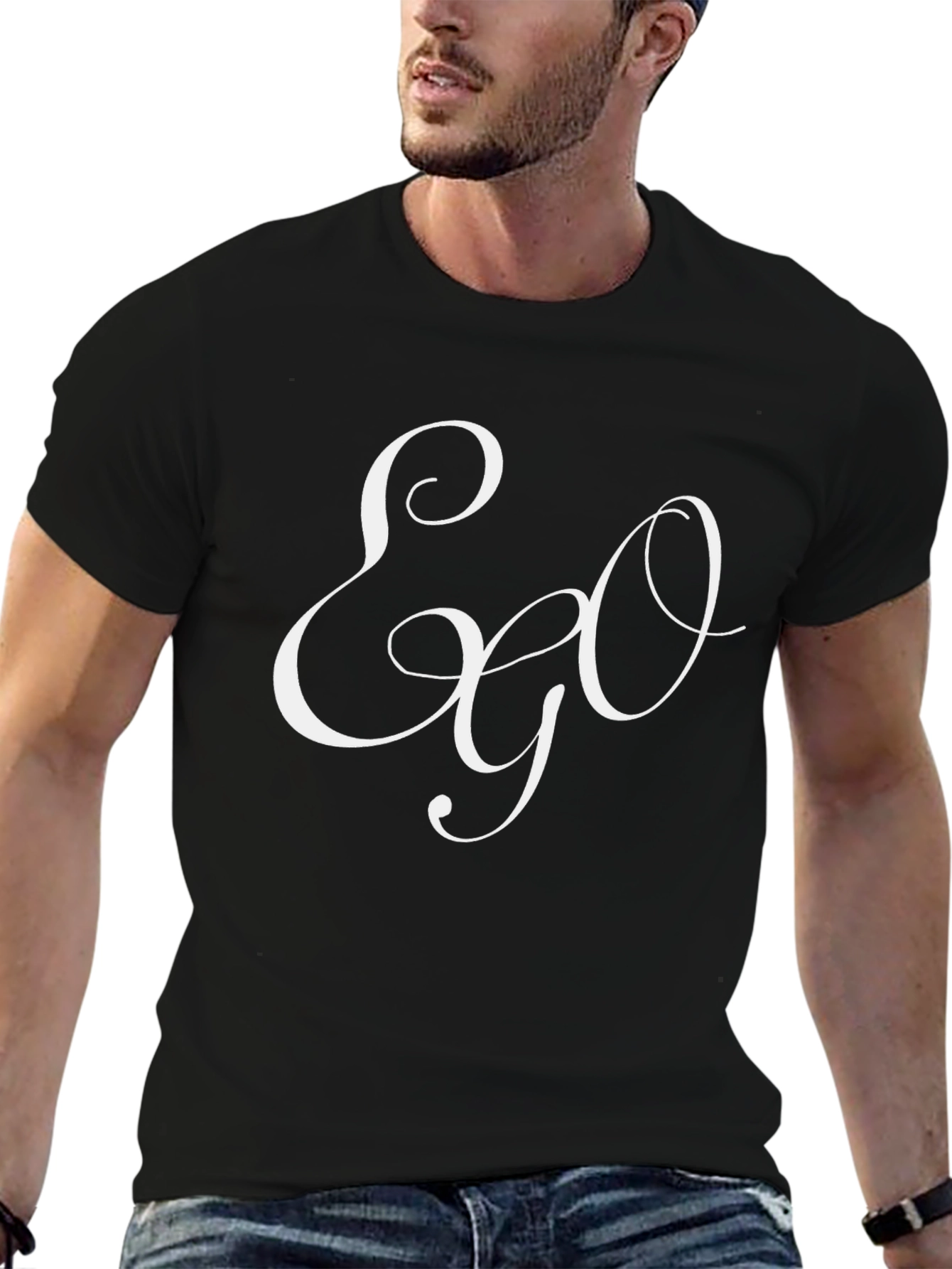 Ego Graphic Tee - Stylish Black T-Shirt