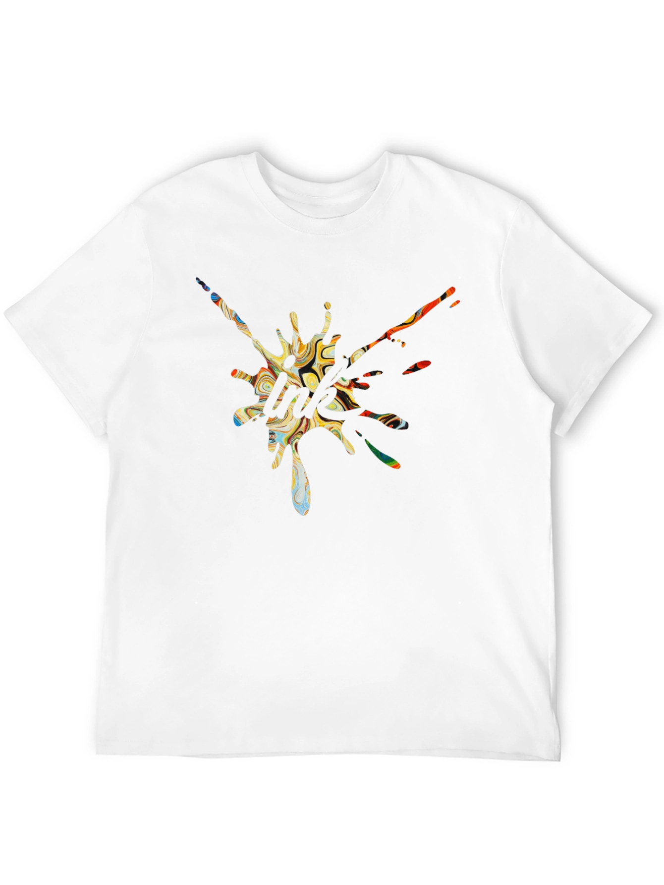 Abstract Graphic Print Black Tee