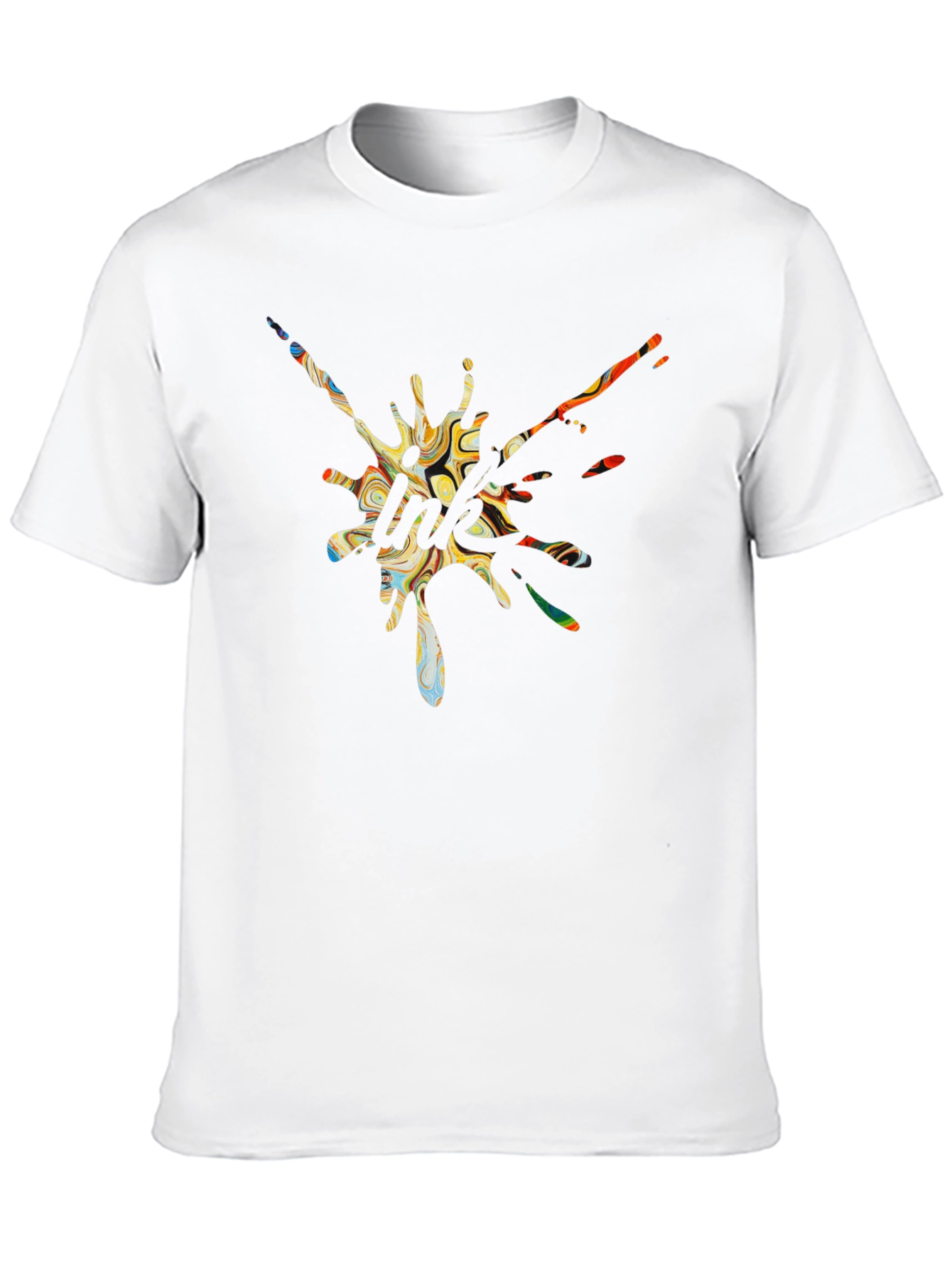 Abstract Graphic Print Black Tee