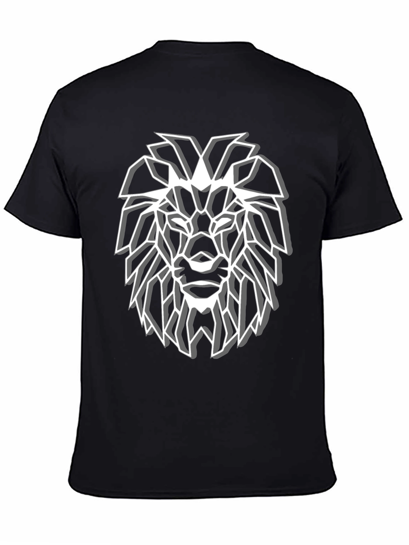 Geometric Lion Graphic Tee - Modern Streetwear Style