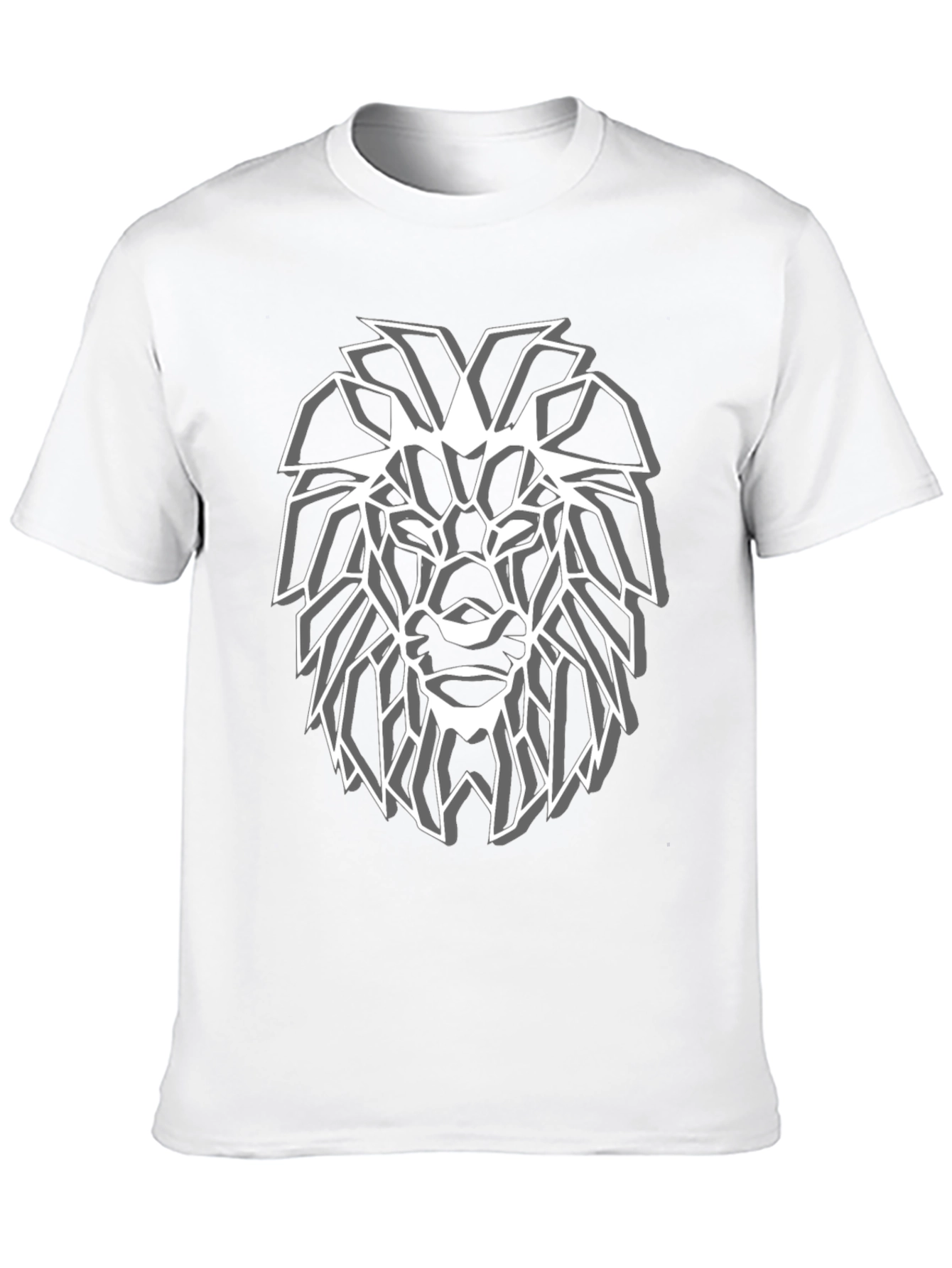 Geometric Lion Graphic Tee - Modern Streetwear Style