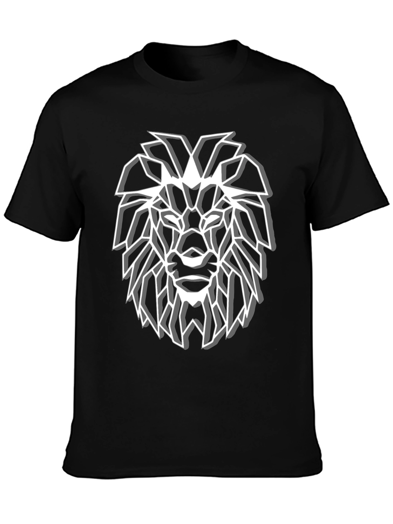 Geometric Lion Graphic Tee - Modern Streetwear Style
