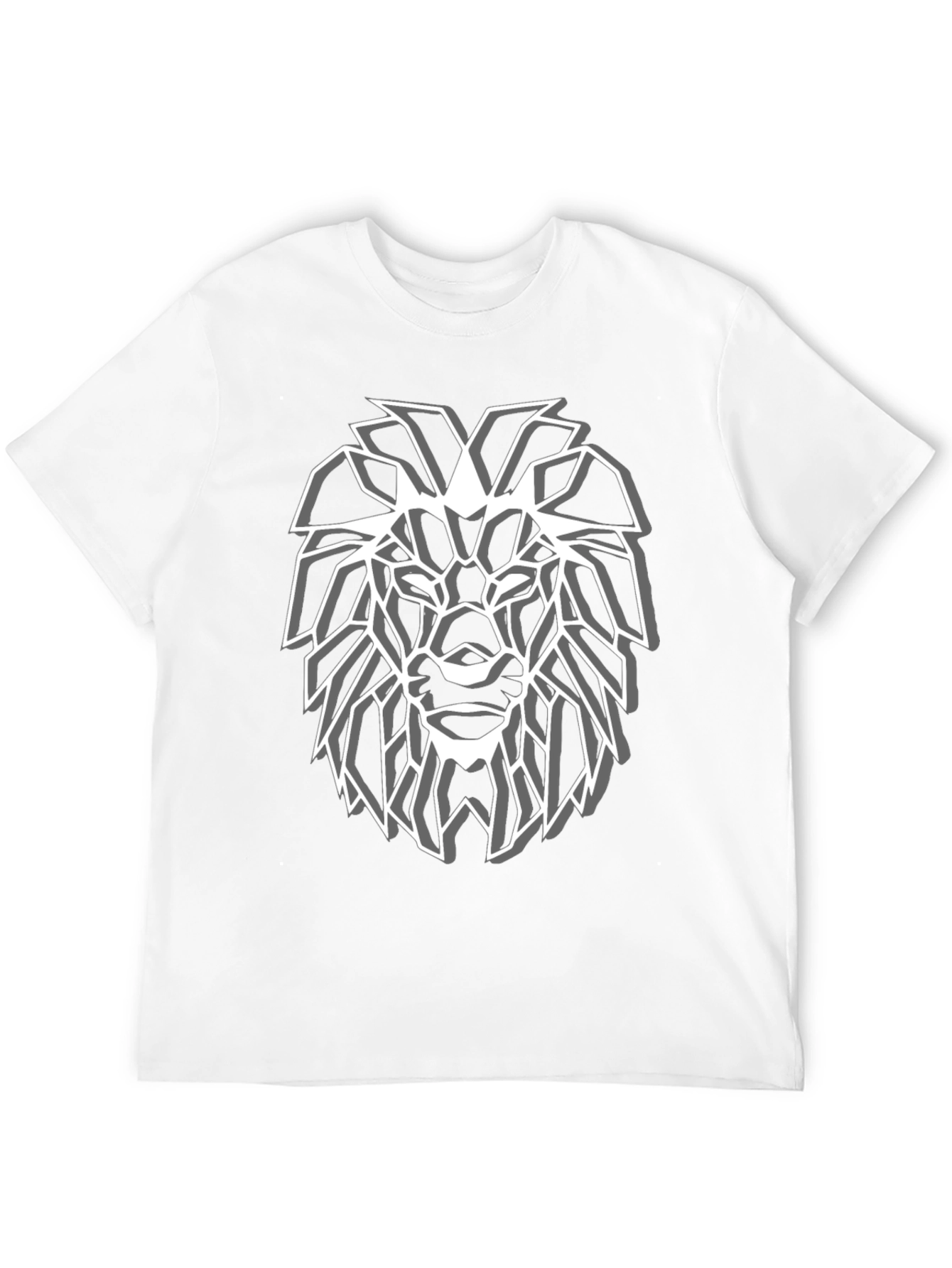 Geometric Lion Graphic Tee - Modern Streetwear Style