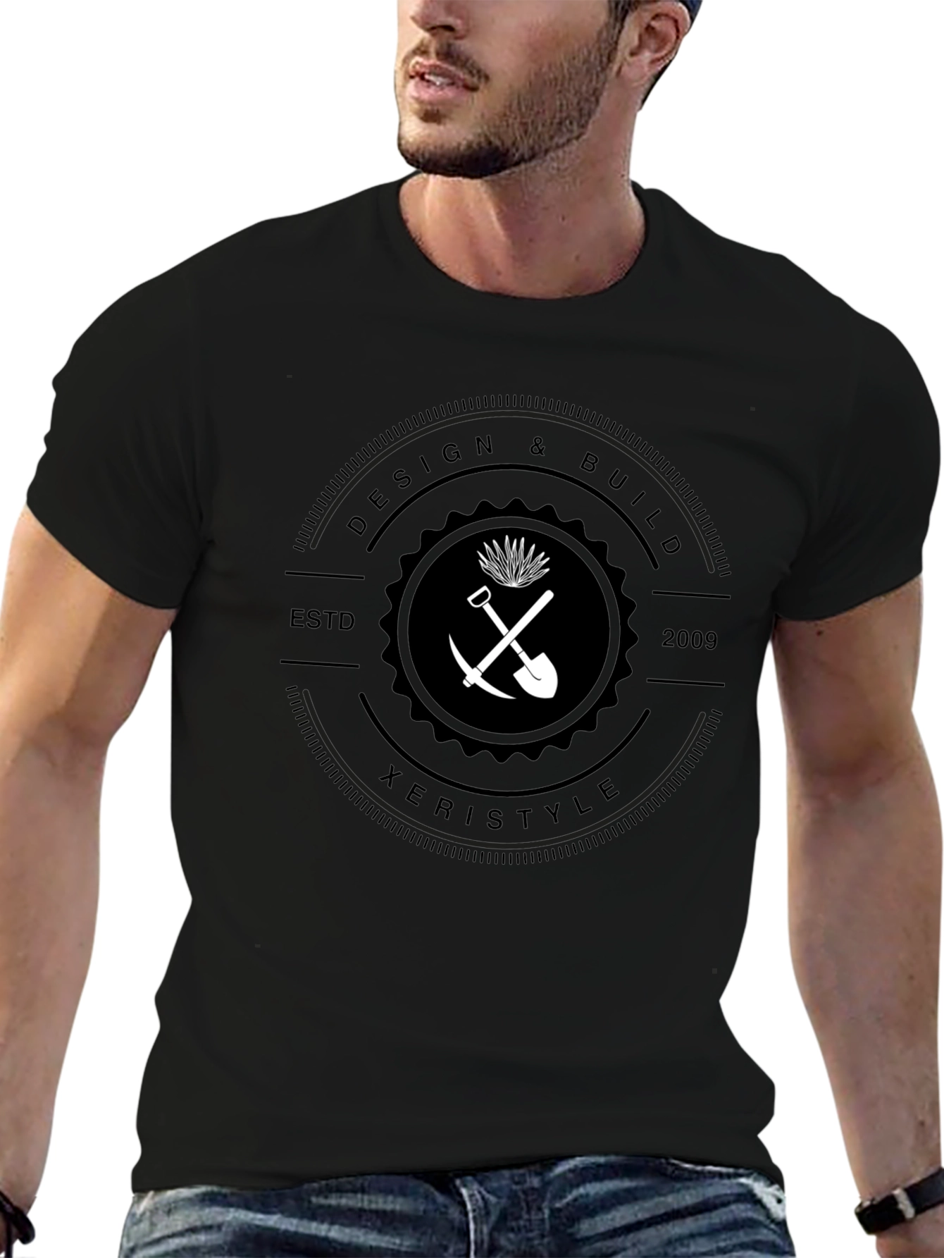Design & Build Xeristyle Black Graphic T-Shirt