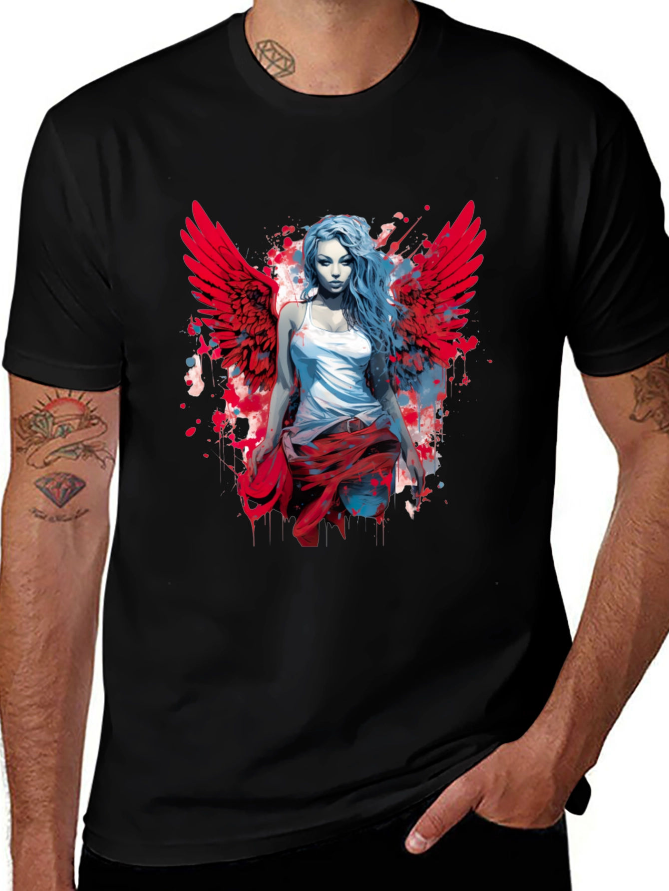 Winged Angel Graphic Tee - Modern Style
