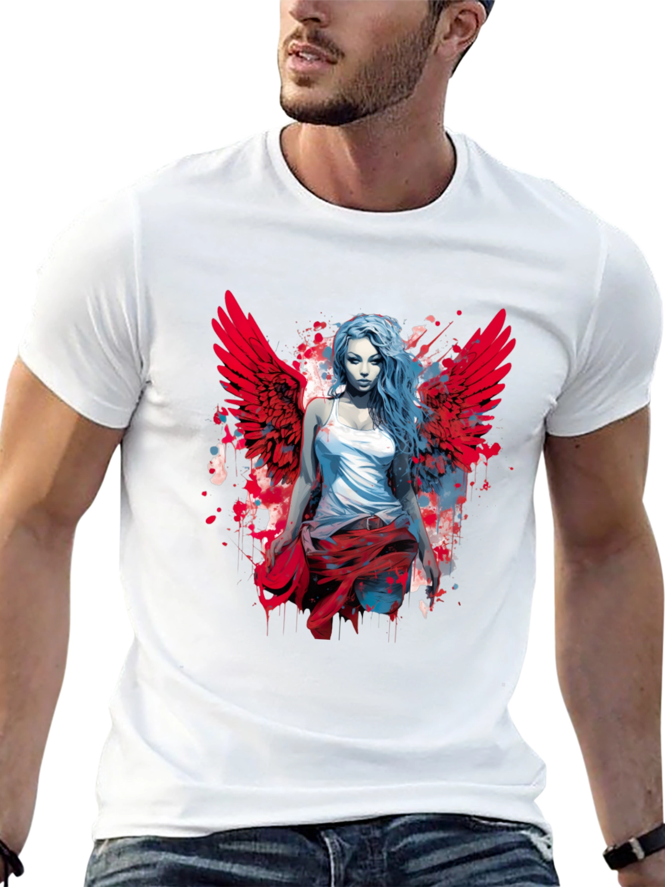 Winged Angel Graphic Tee - Modern Style