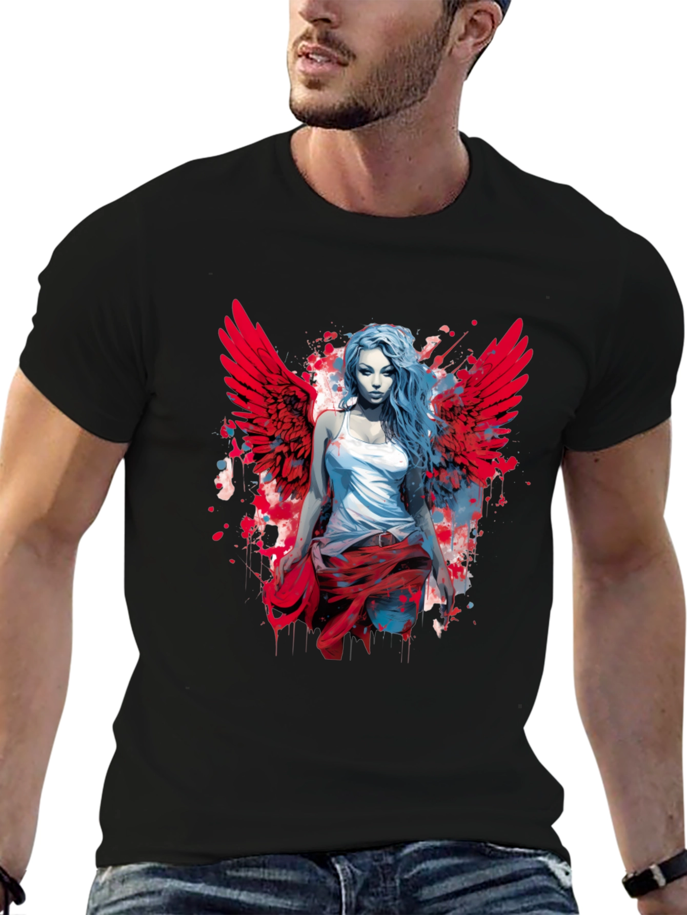 Winged Angel Graphic Tee - Modern Style