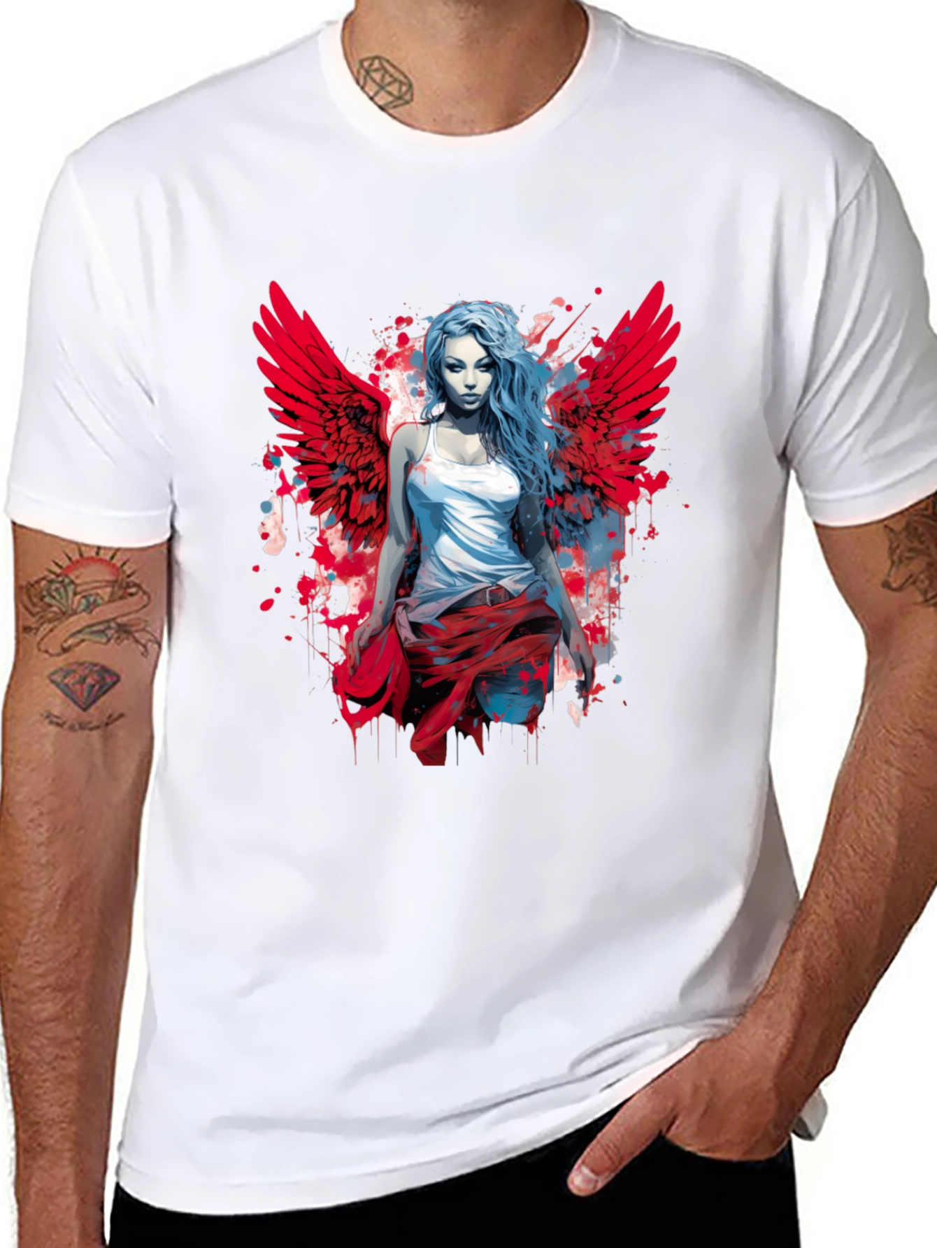 Winged Angel Graphic Tee - Modern Style