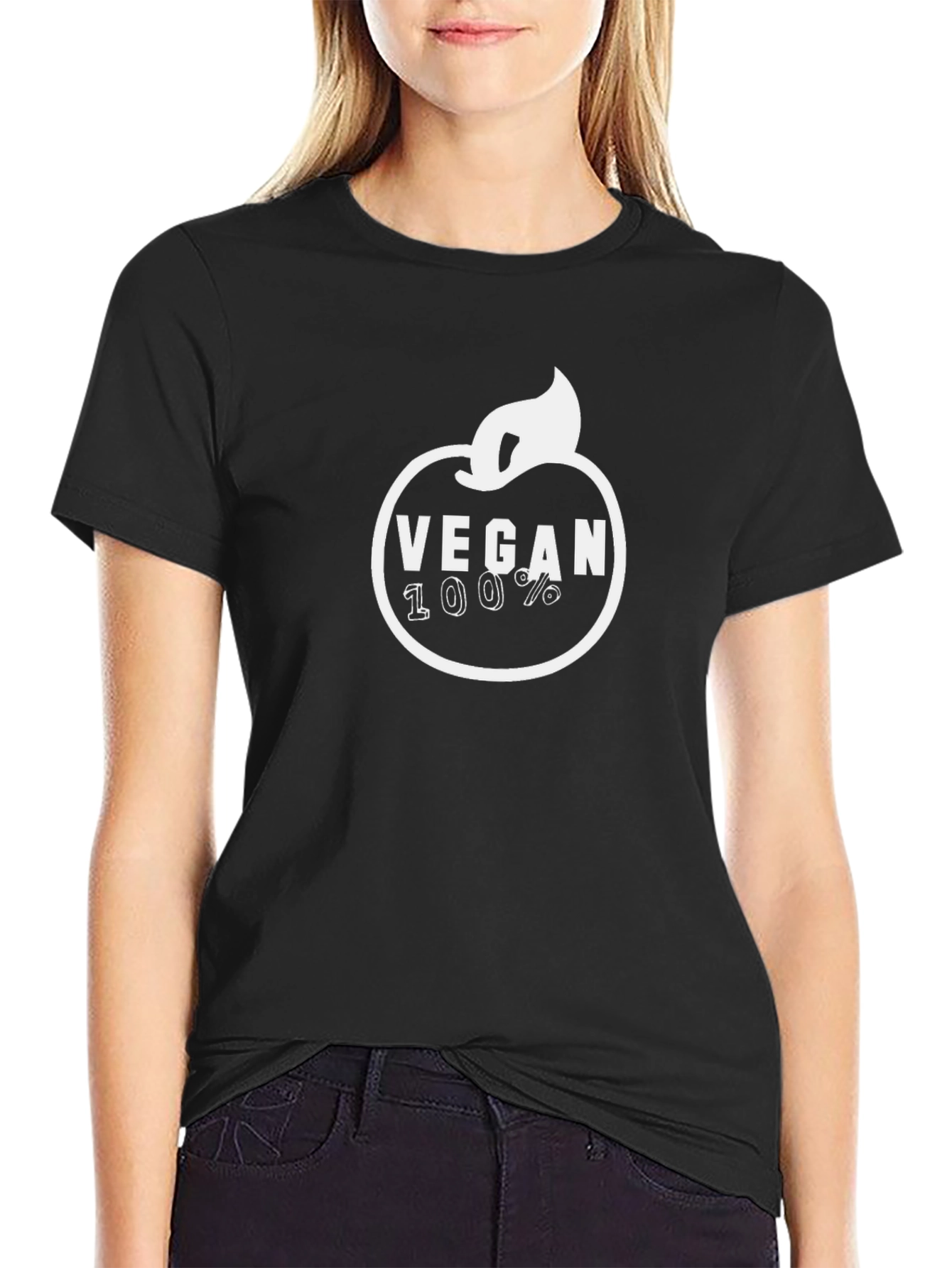 Vegan 100% Graphic T-Shirt - Black
