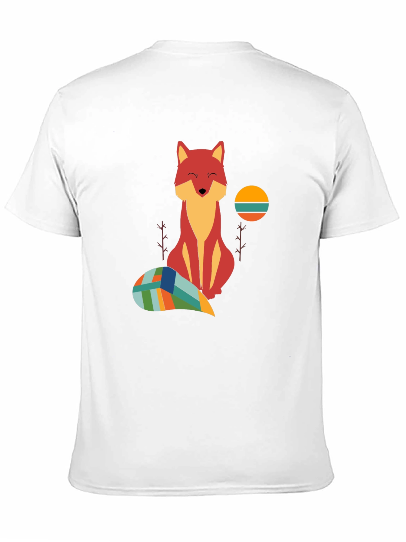 Fox Graphic Tee - Unique Geometric Tail Design