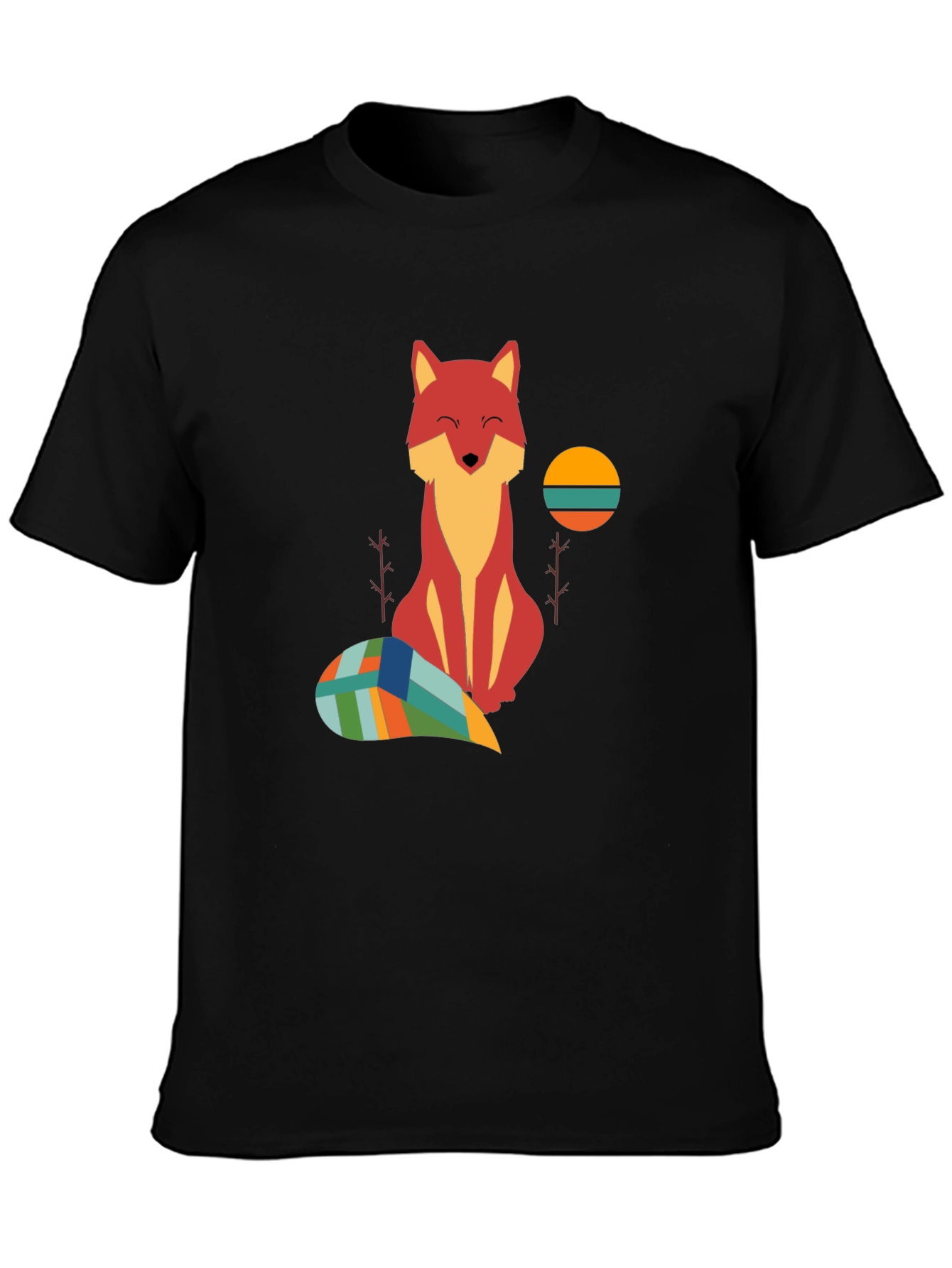 Fox Graphic Tee - Unique Geometric Tail Design